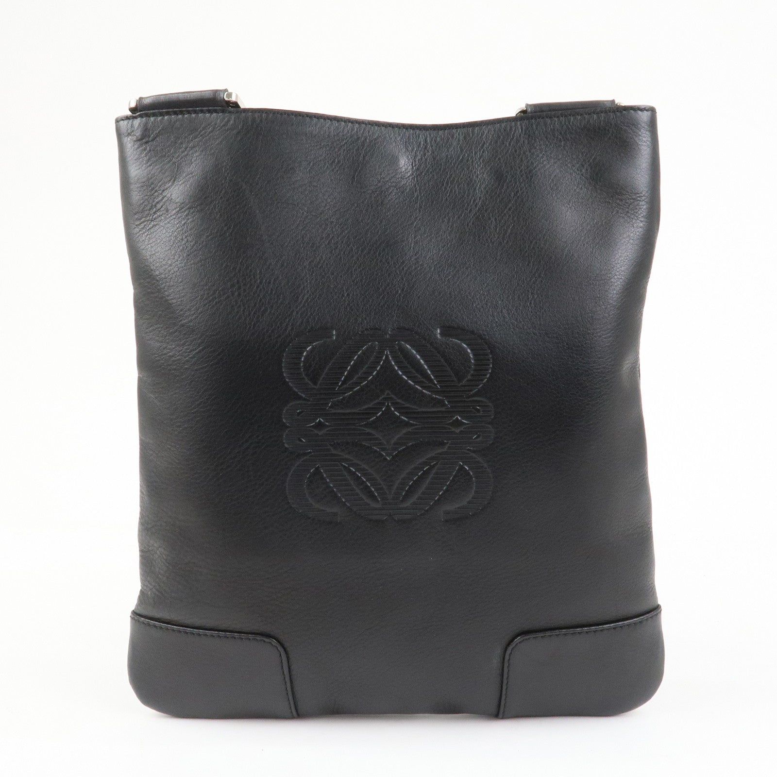 LOEWE Anagram Leather Shoulder Bag Crossbody Bag Black