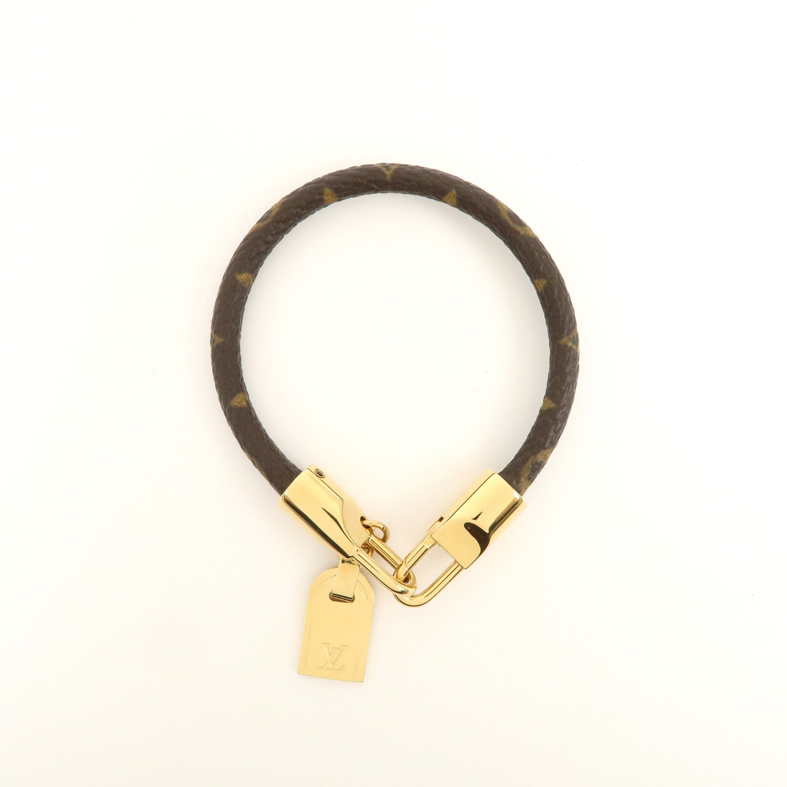 Louis Vuitton Monogram Bracelet Lock It Monogram Brown Gold M6605F Used