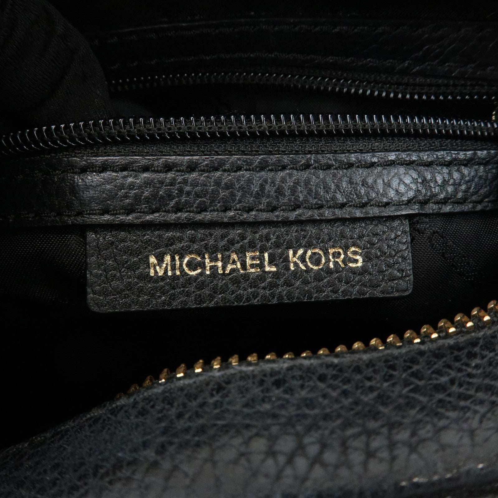 MICHAEL KORS Logo Leather Shoulder Bag Crossbody Bag Black