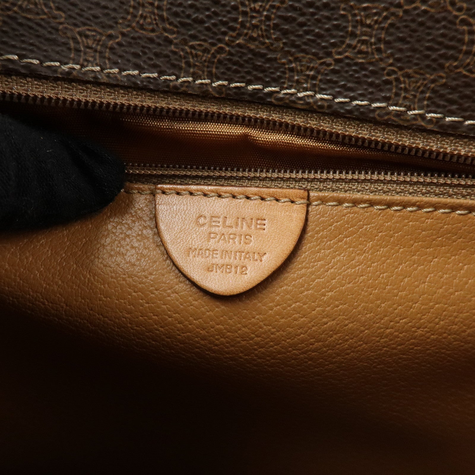 CELINE Trio PVC Leather Shoulder Bag Crossbody Bag Brown