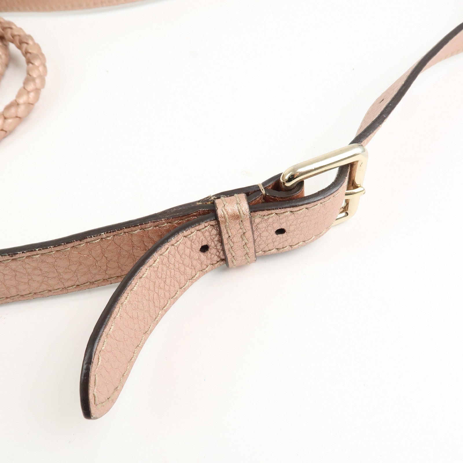 GUCCI Bamboo GG Canvas Leather 2Way Shoulder Bag Beige Pink 282300 Used