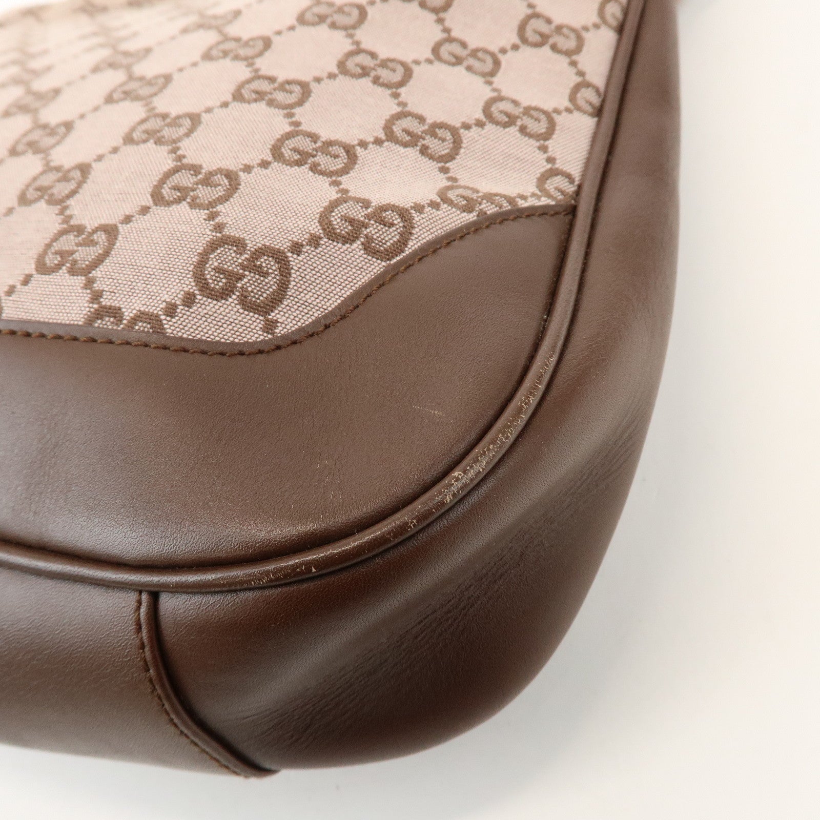 GUCCI Bamboo GG Canvas Leather 2Way Bag Brown 001・4095・001553