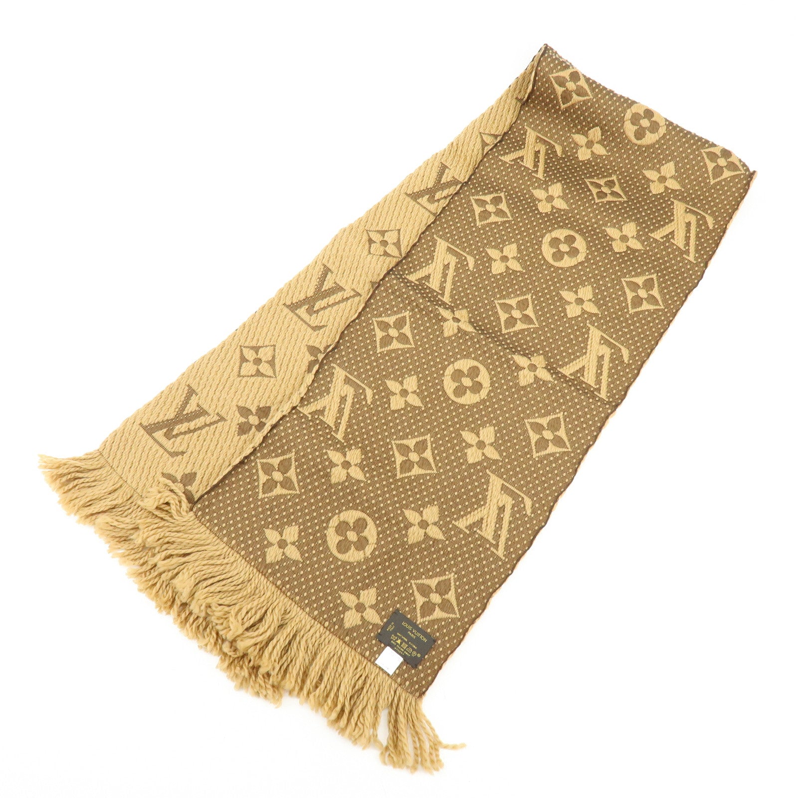 Louis Vuitton Echarpe Logomania Wool Silk Scarf Brown 413287