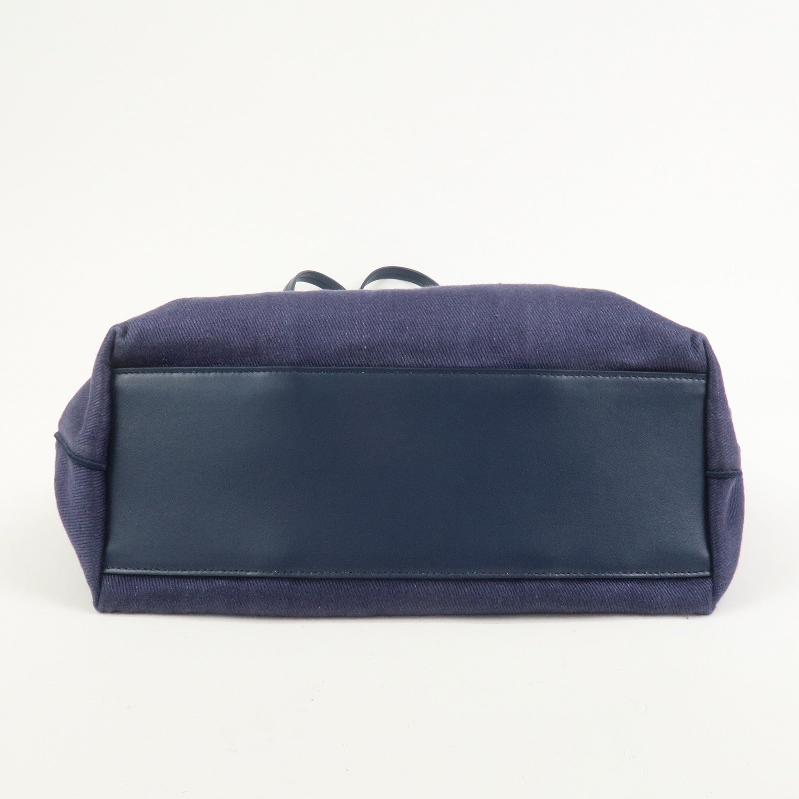 Chloe Kamilla Canvas Leather Tote Bag Shoulder Bag Navy Multicolor