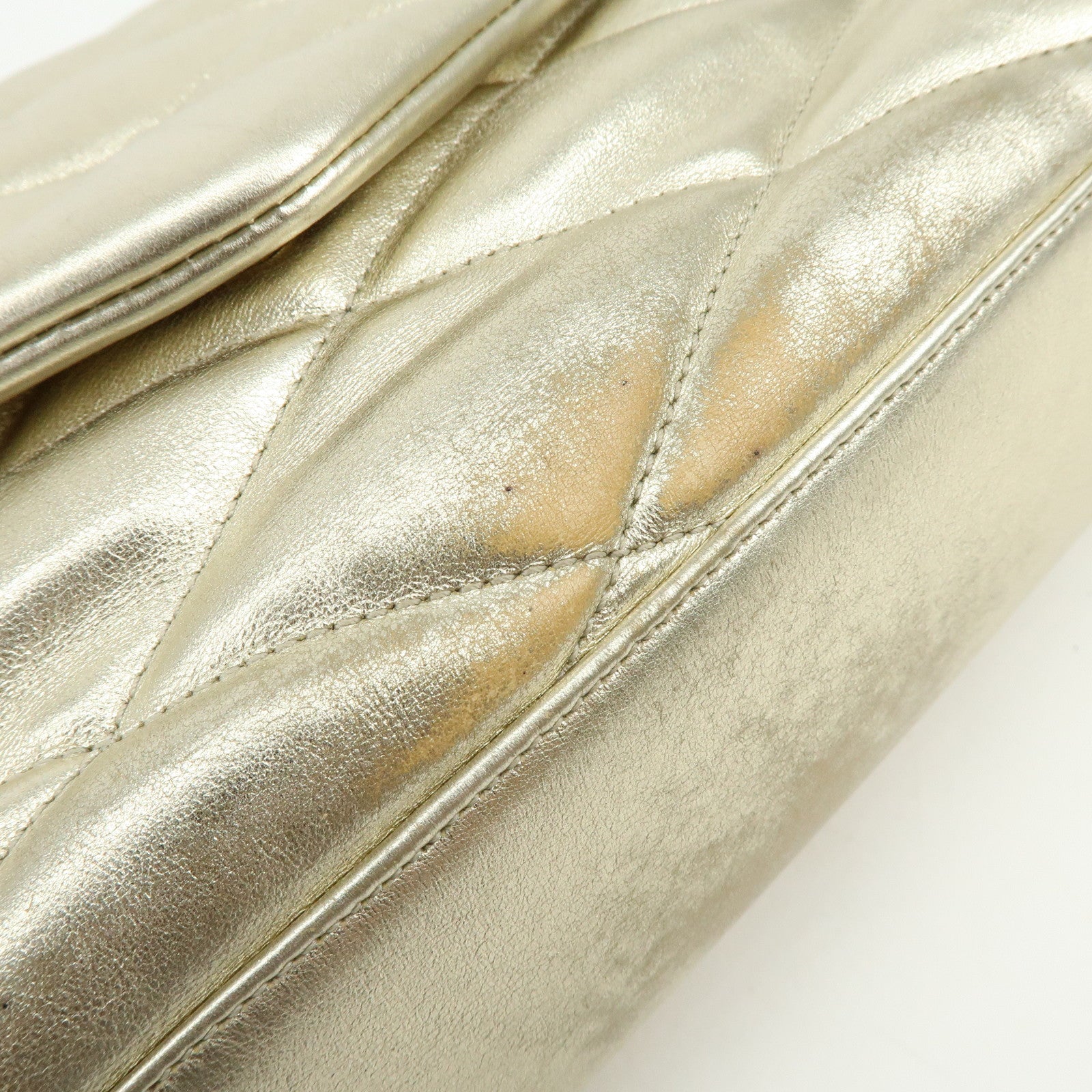 SAINT LAURENT PARIS Sade Leather Clutch Bag Gold 1655004