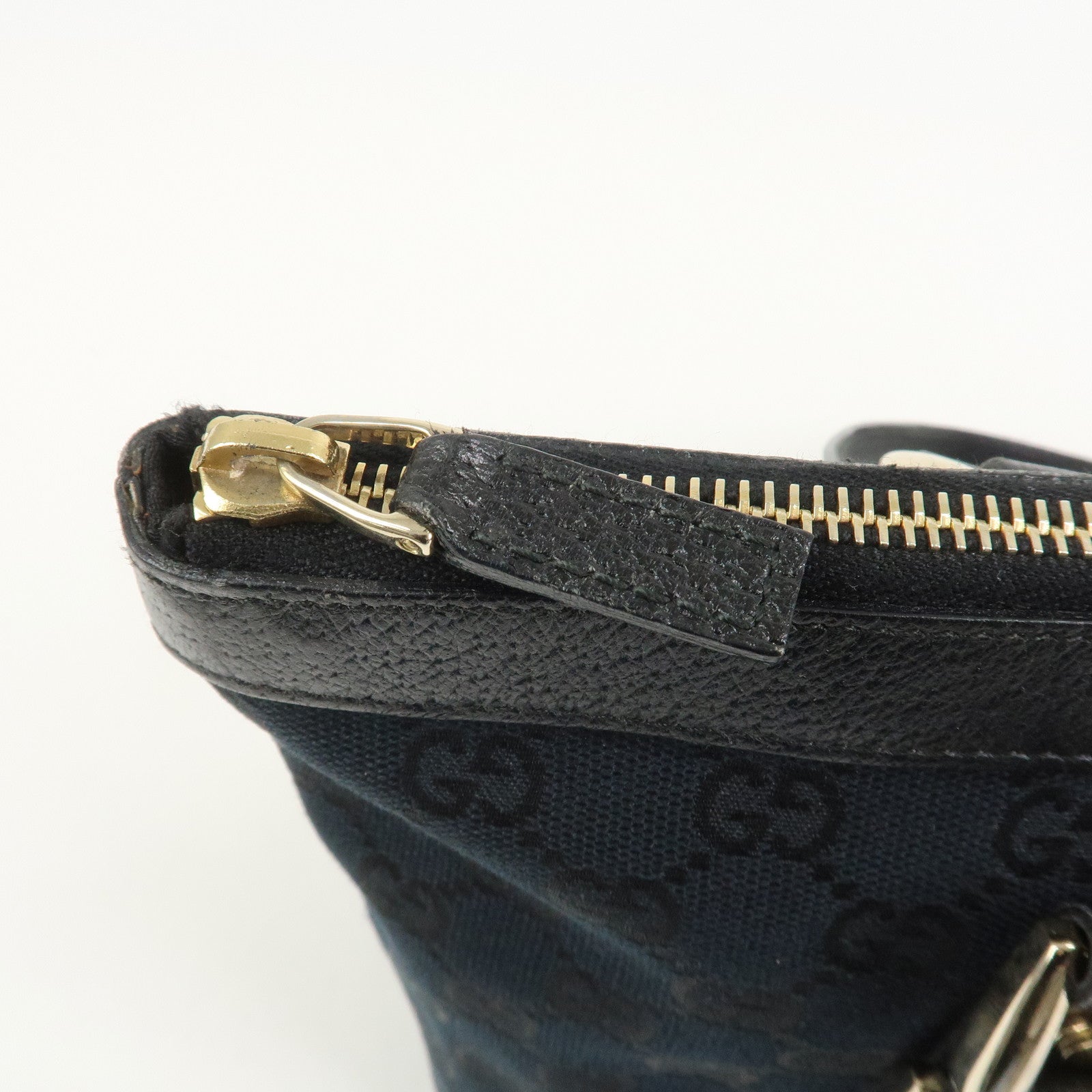 GUCCI Abbey GG Canvas Leather Tote Bag Shoulder Bag Black 141470