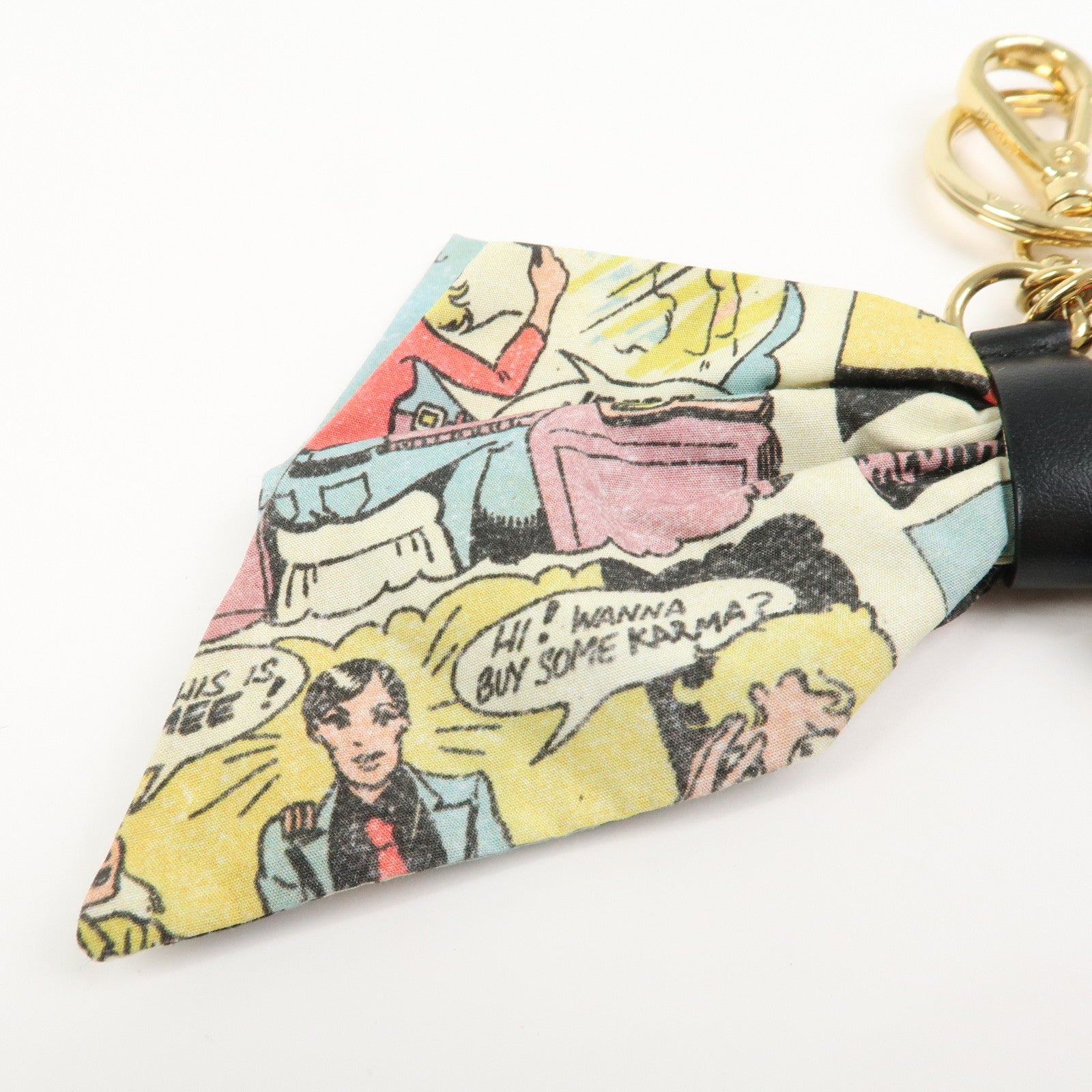 PRADA American Comic Ribbon Bag Charm Key Chain 1TT085