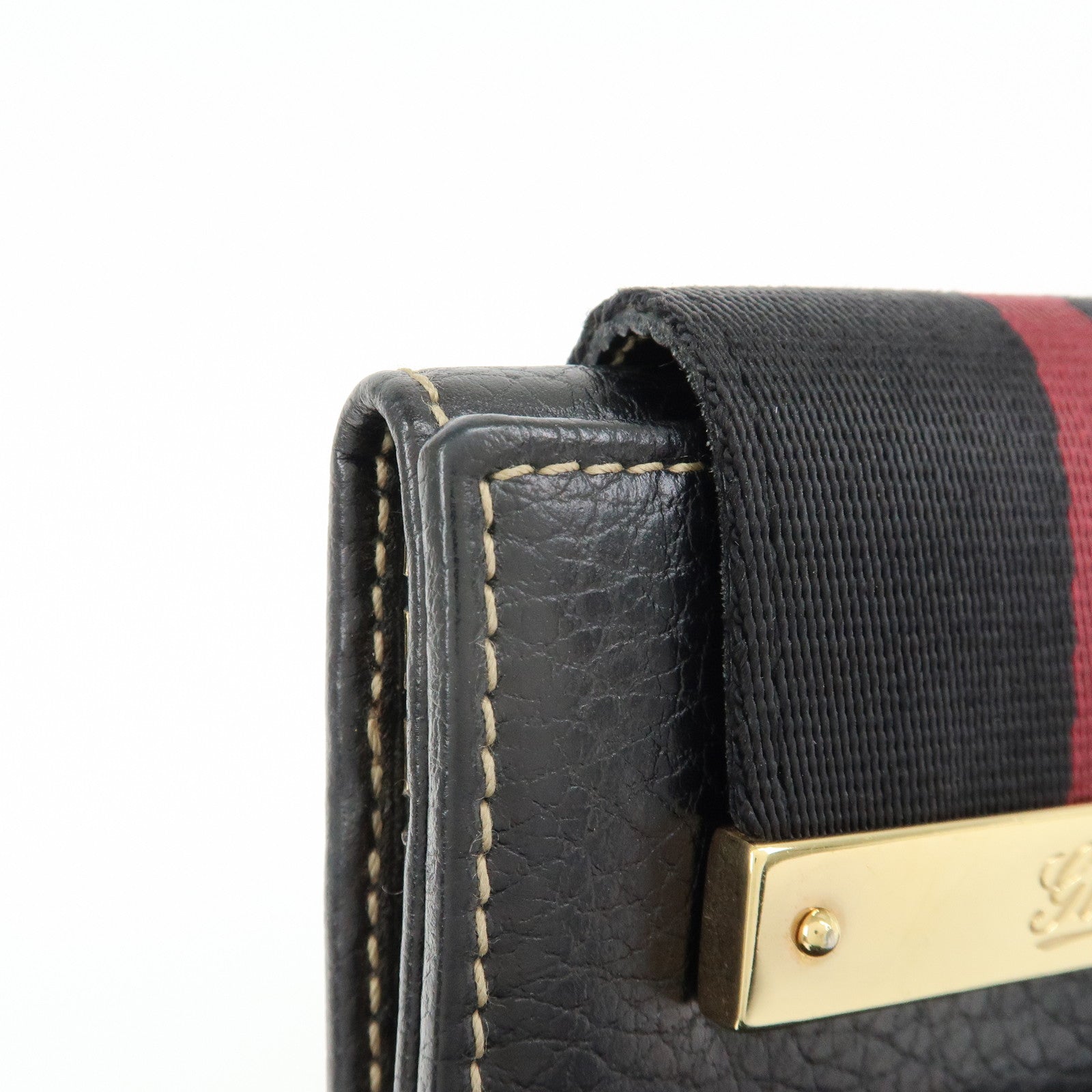GUCCI Sherry Leather 6 Ring Key Case Key Holder Black 181673