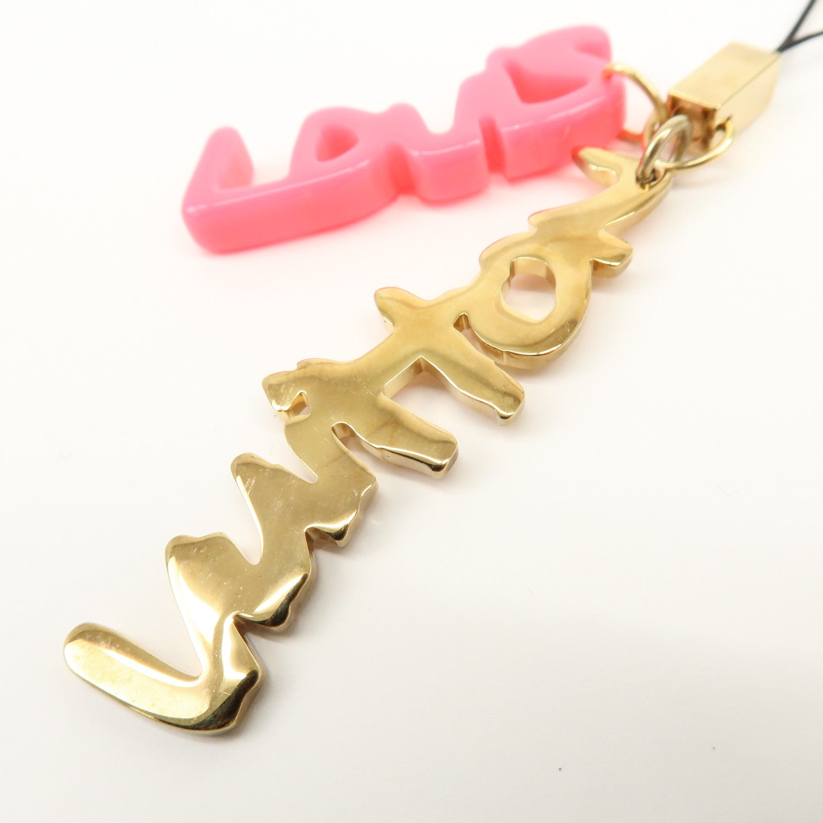 Louis Vuitton Accessoire Telephone Graffiti Bag Charm Gold Pink