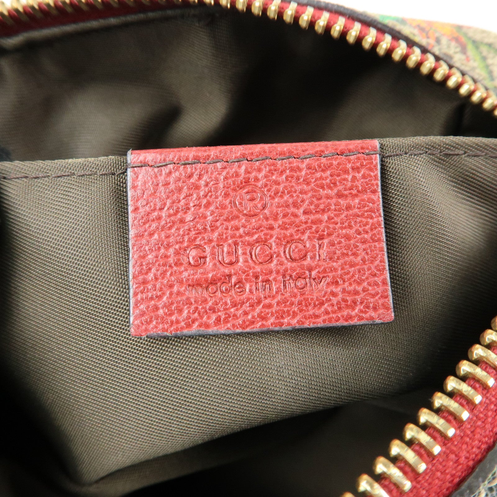 GUCCI GG Marmont Flora GG Supreme Cosmetic Pouch Beige Red 548394