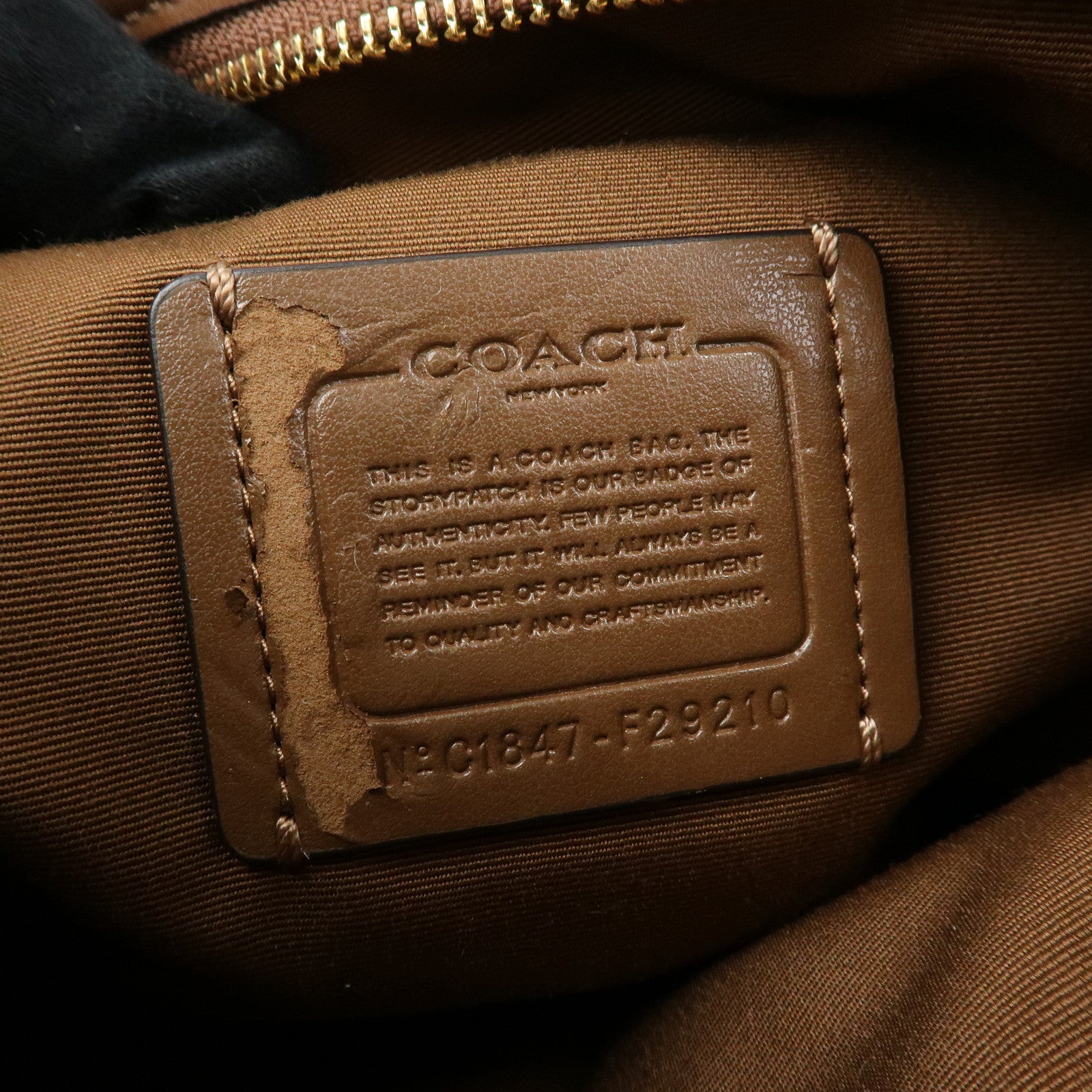 COACH Signature PVC Leather Shoulder Bag Crossbody Bag Brown