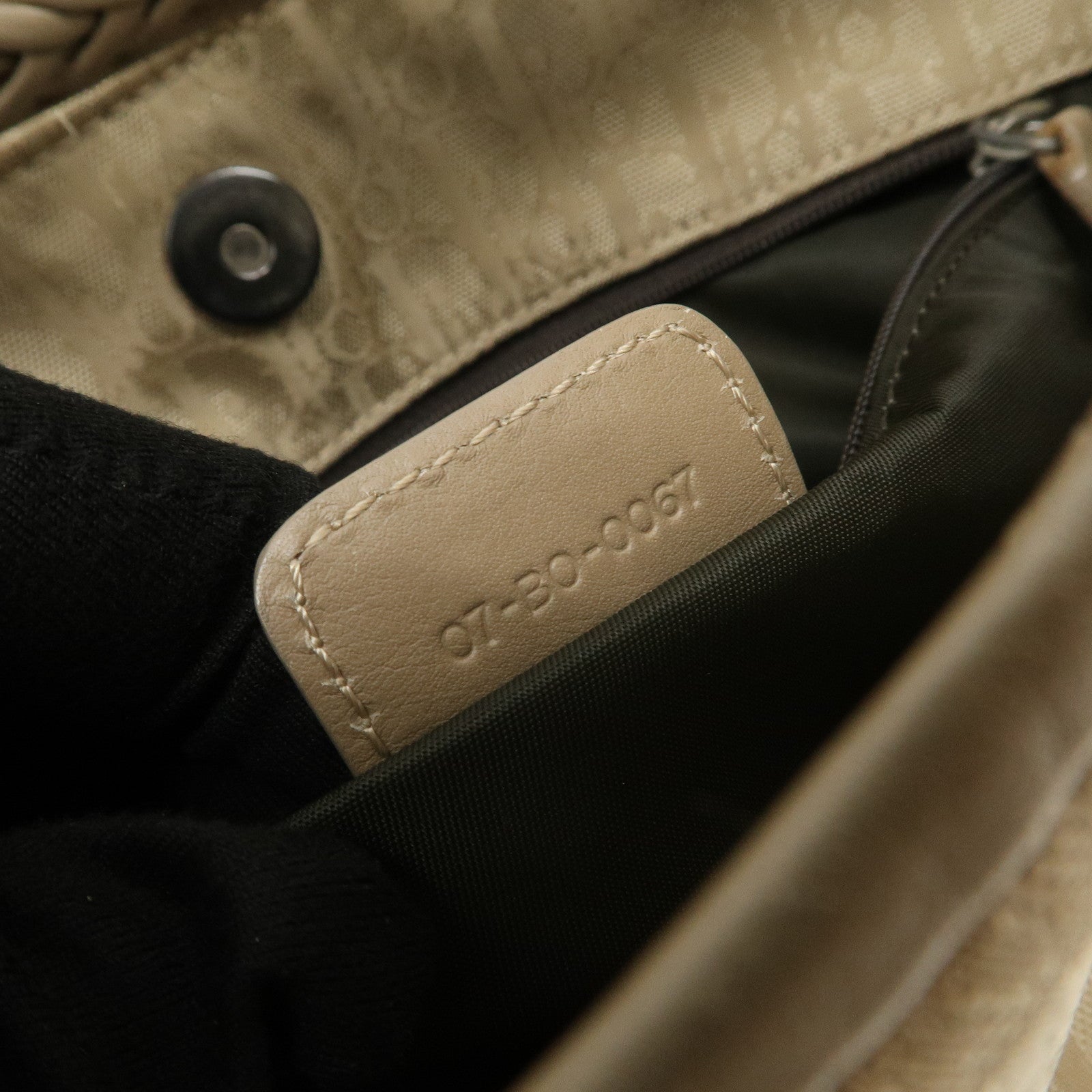 Christian Dior Trotter Nylon Leather Shoulder Bag Hand Bag Beige