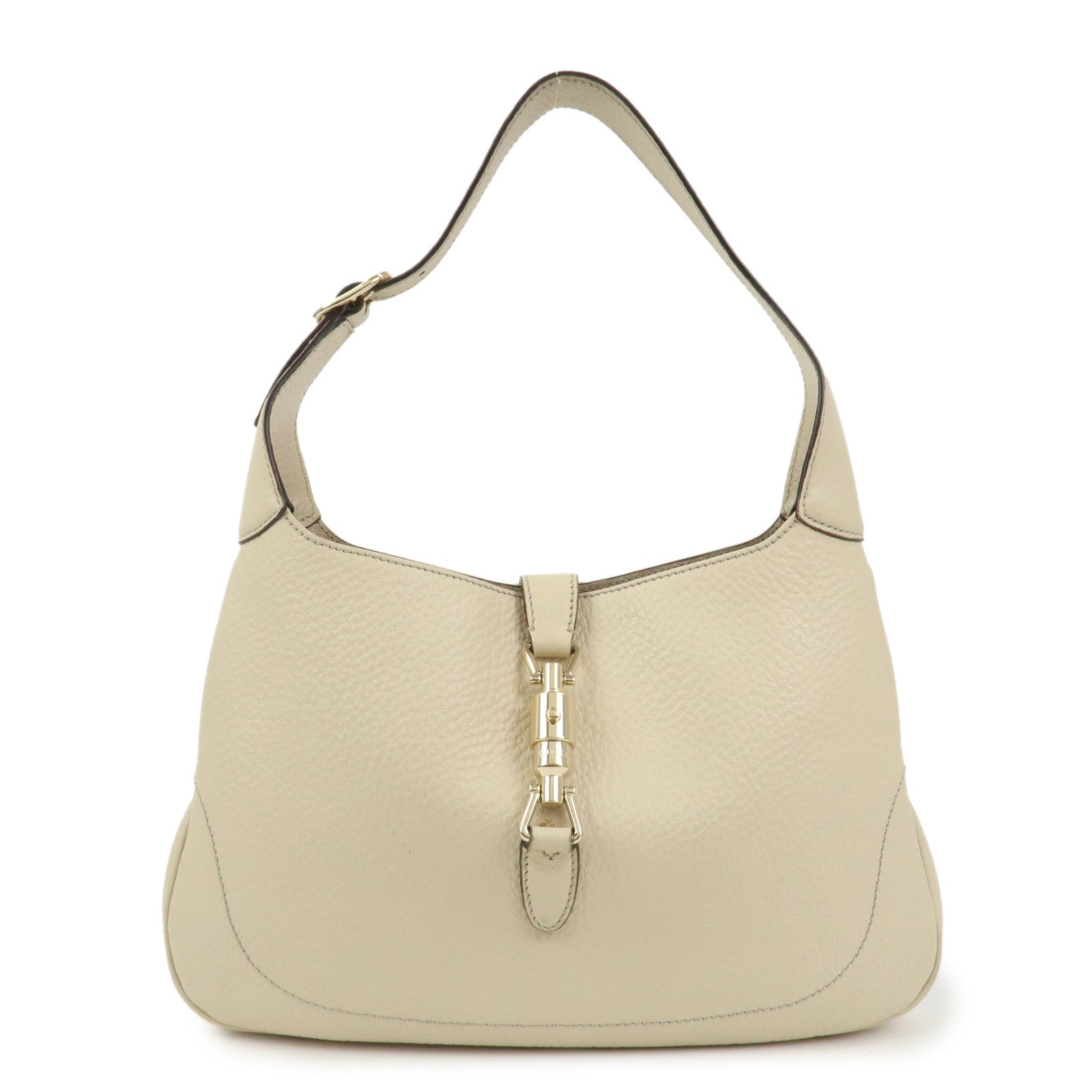 GUCCI New Jackie Leather Shoulder Bag Hand Bag Ivory 137335