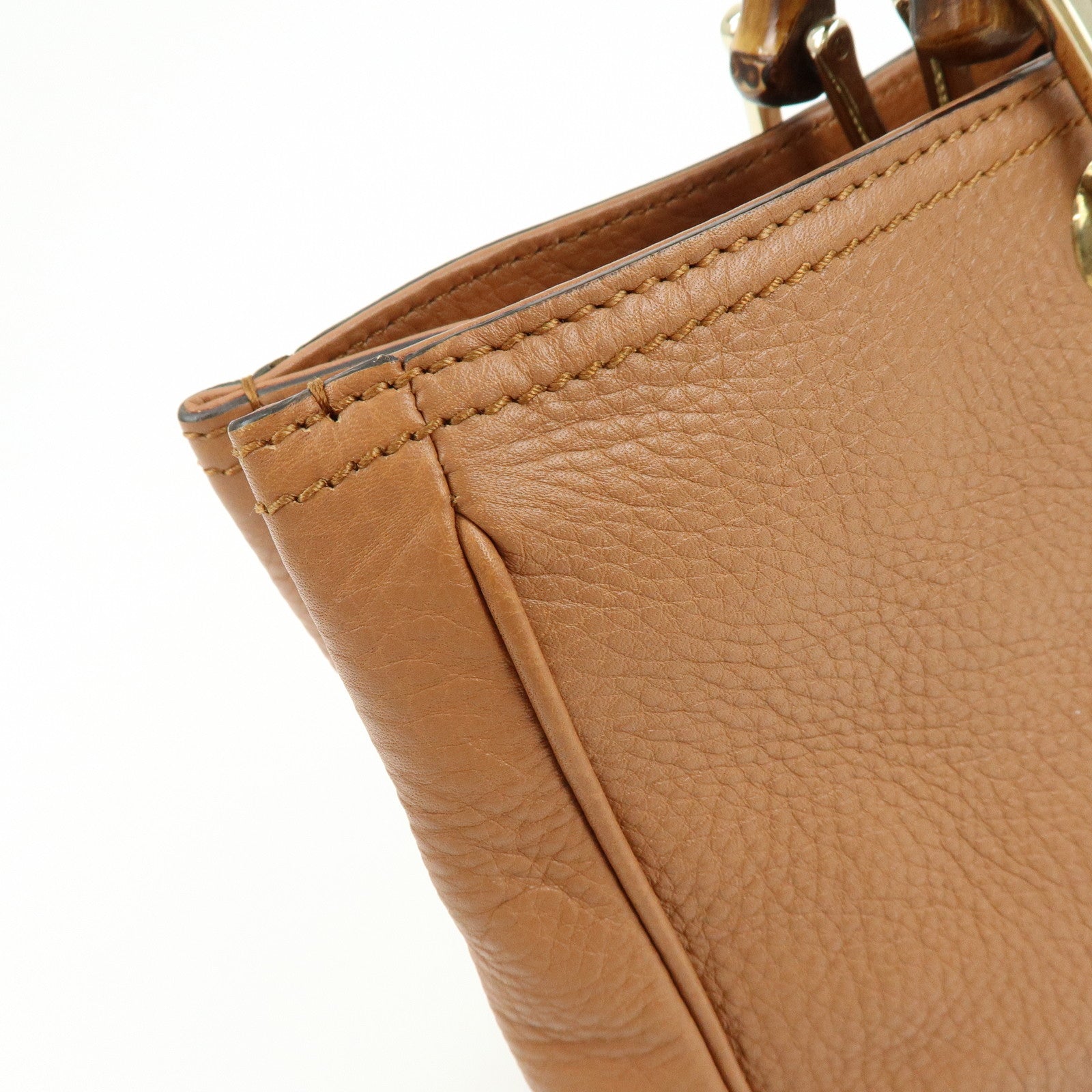 GUCCI Bamboo Shopper Medium 2Way Bag Shoulder Bag Brown 323660
