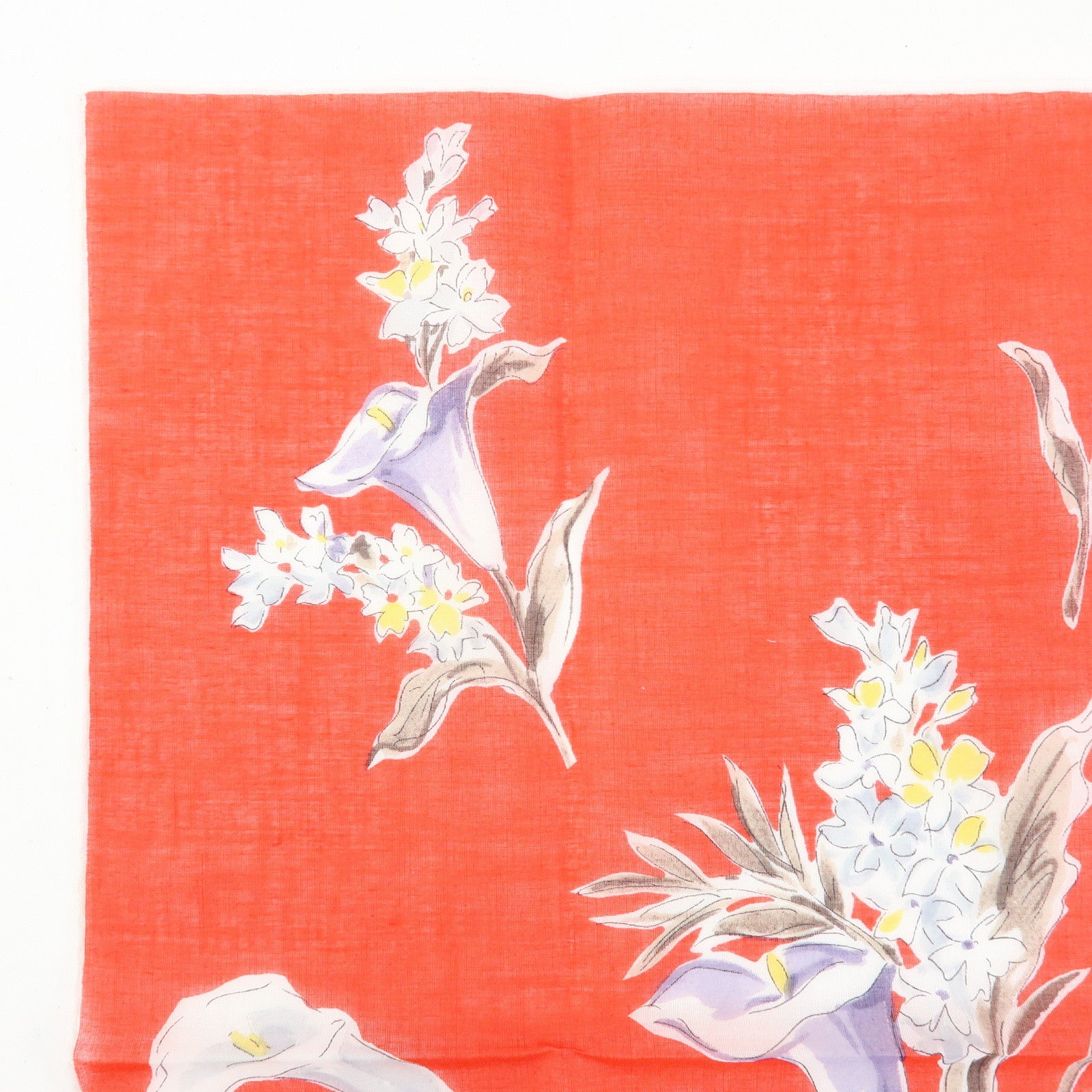 Christian Dior Set of 2 Cotton 100% Scarf Flower Print Red