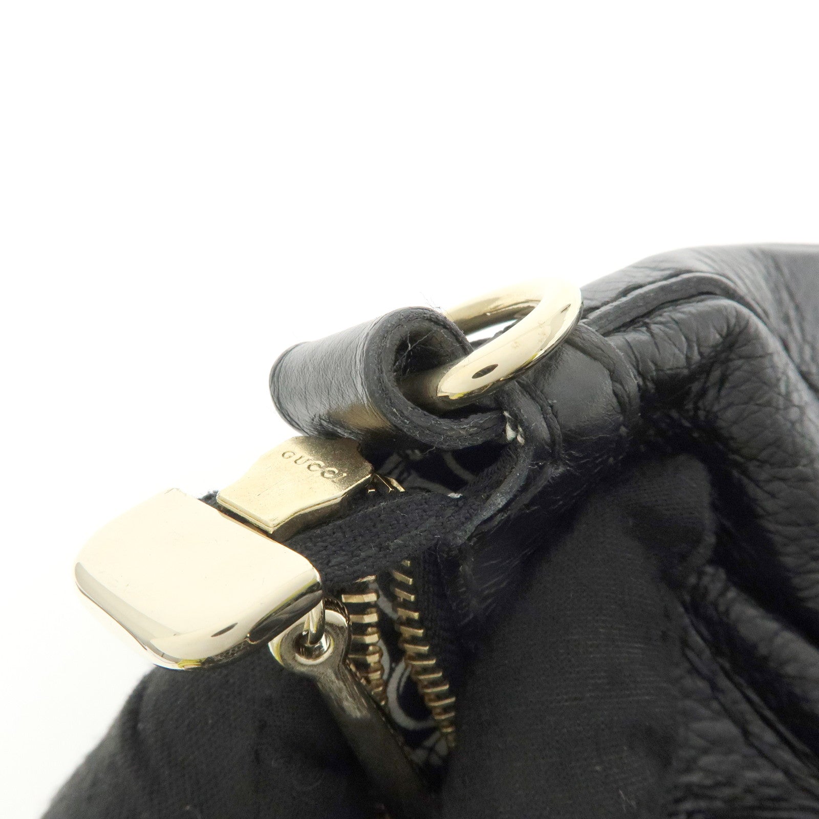 GUCCI Horsebit Leather 2Way Bag Hand Bag Shoulder Bag Black 189888