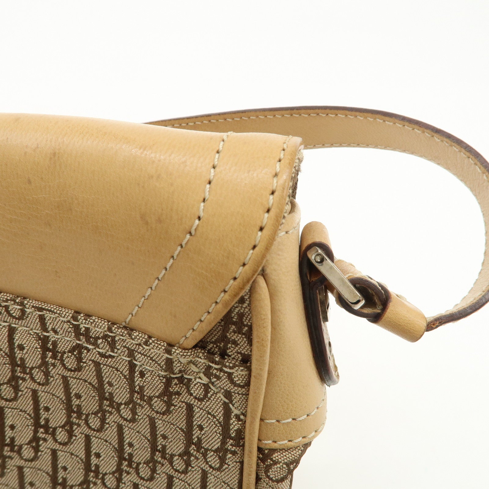 Christian Dior Trotter Street Chic Canvas Leather Shoulder Bag