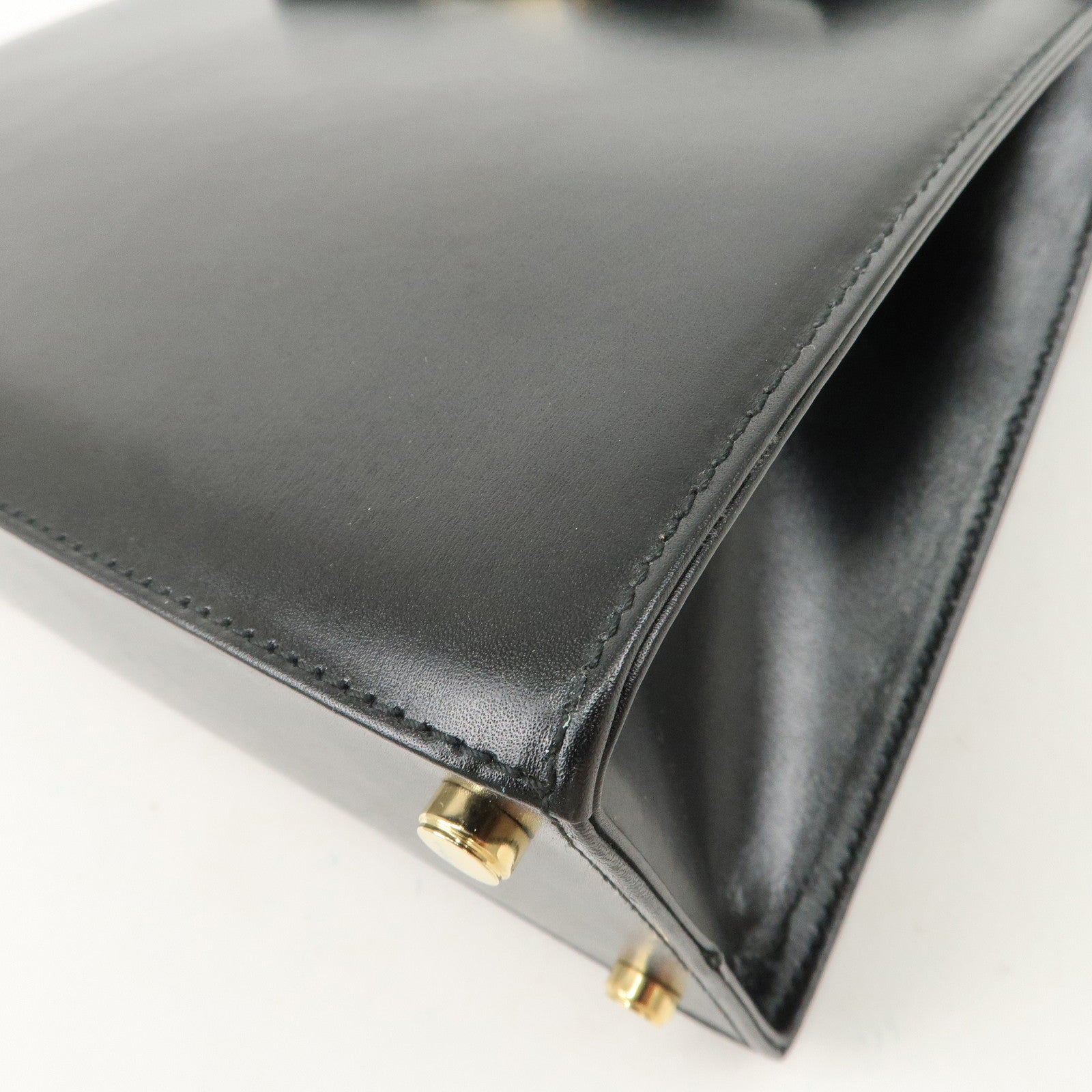 Ferragamo Vara Leather 2Way Hand Bag Shoulder Bag Black Used