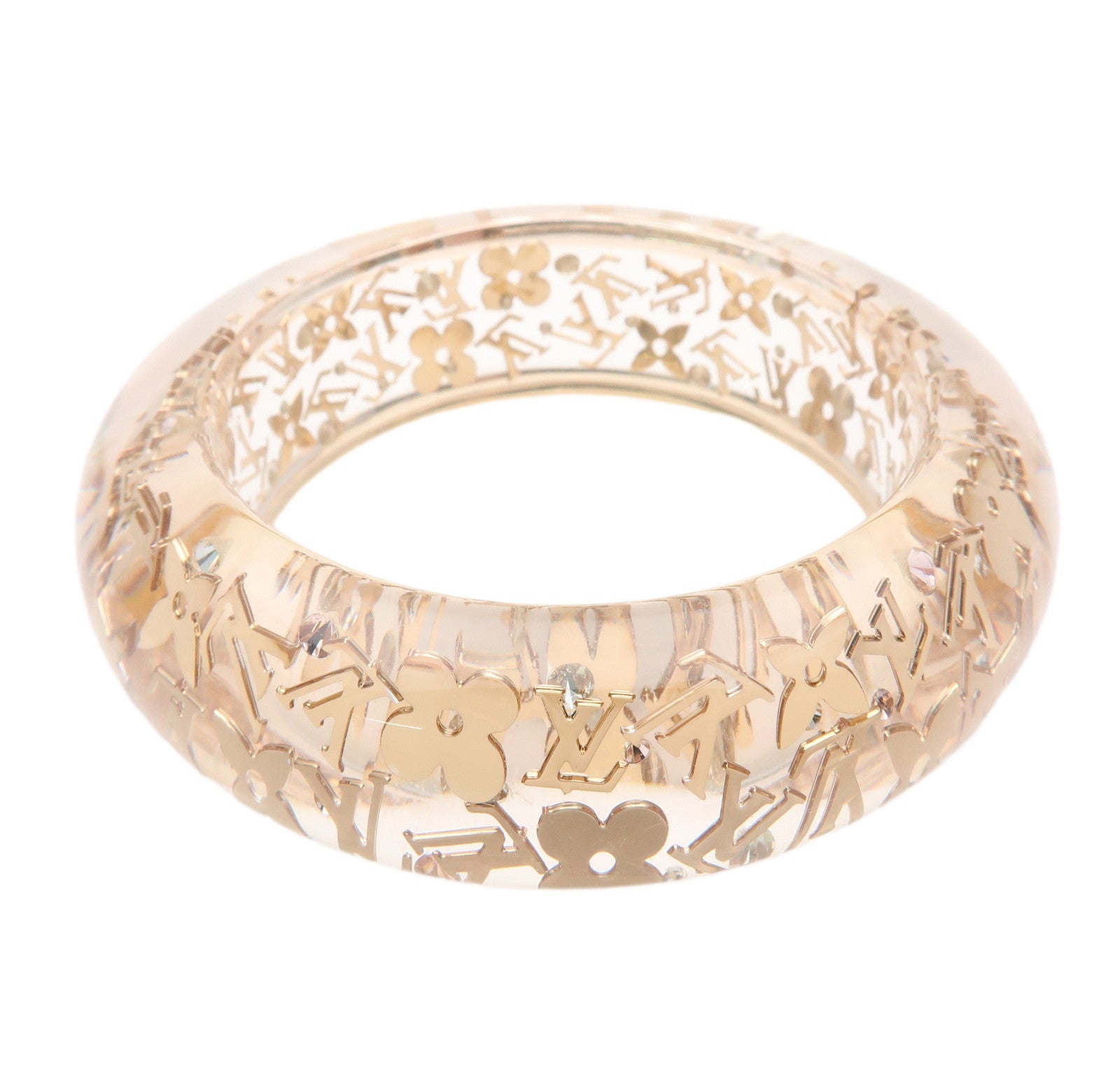 Louis Vuitton Bracelet Inclusion GM Bangle Clear Gold M65865
