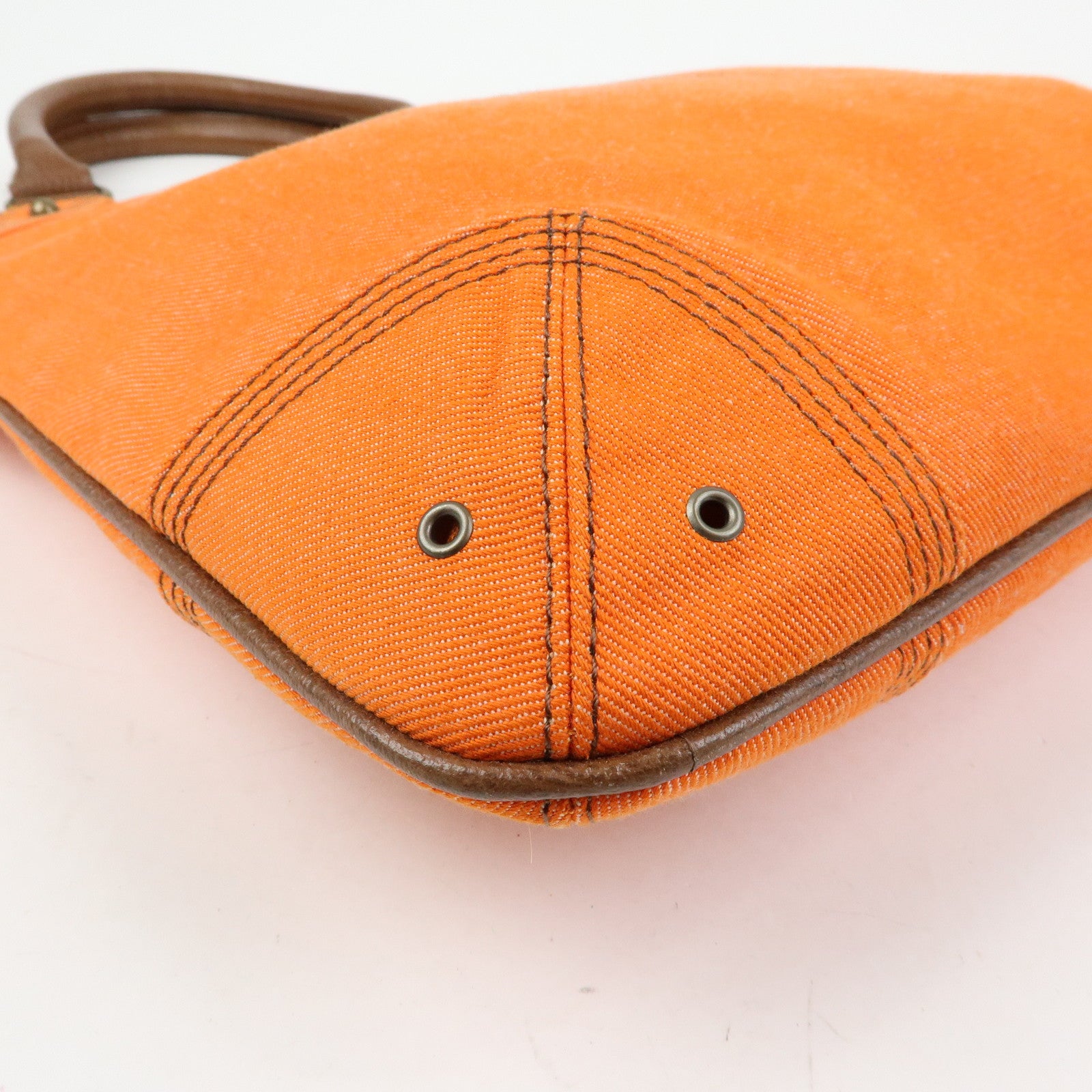 BURBERRY Blue Label Canvas Leather Tote Bag Shoulder Bag Orange