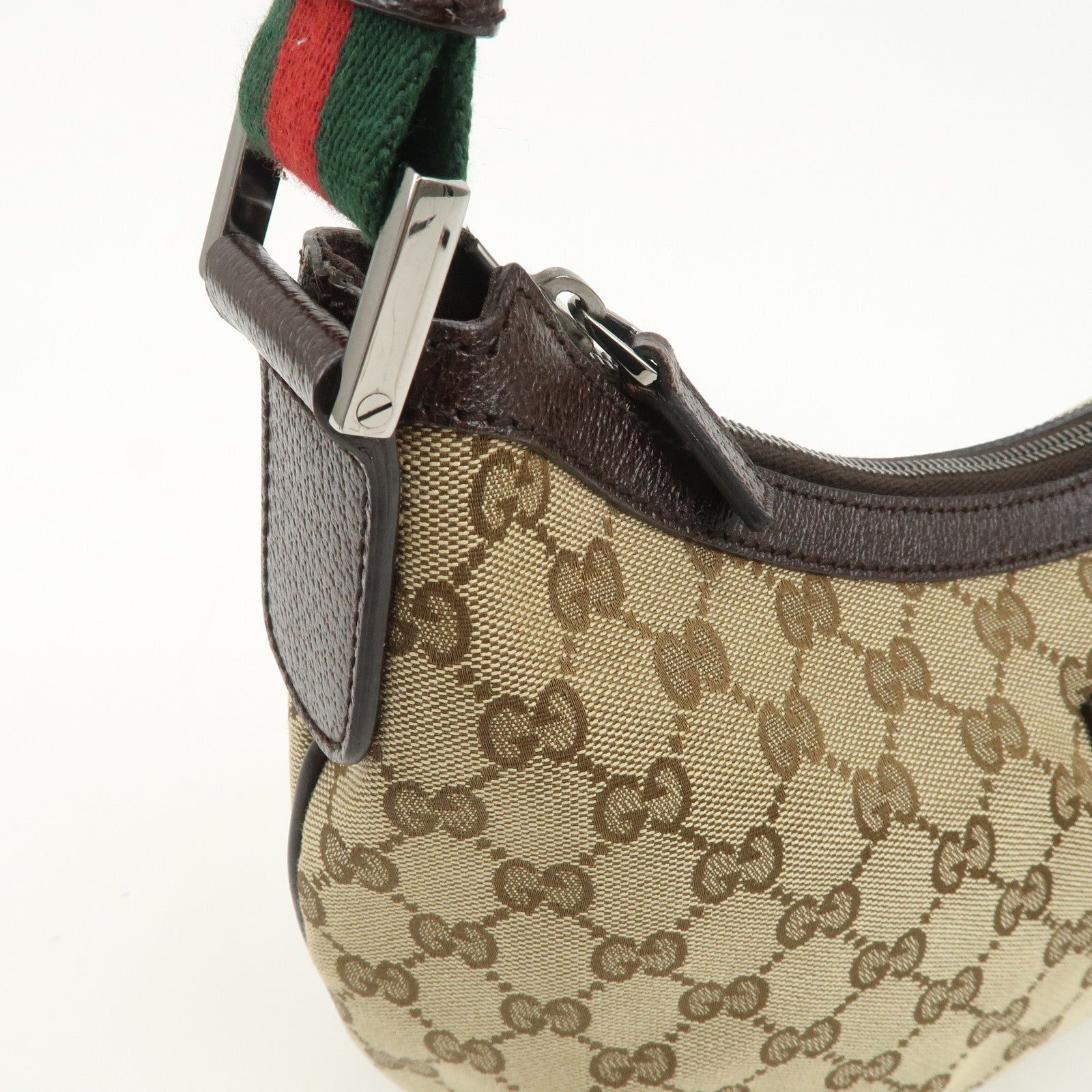 GUCCI Sherry GG Canvas Leather Shoulder Bag Crossbody Bag 181092