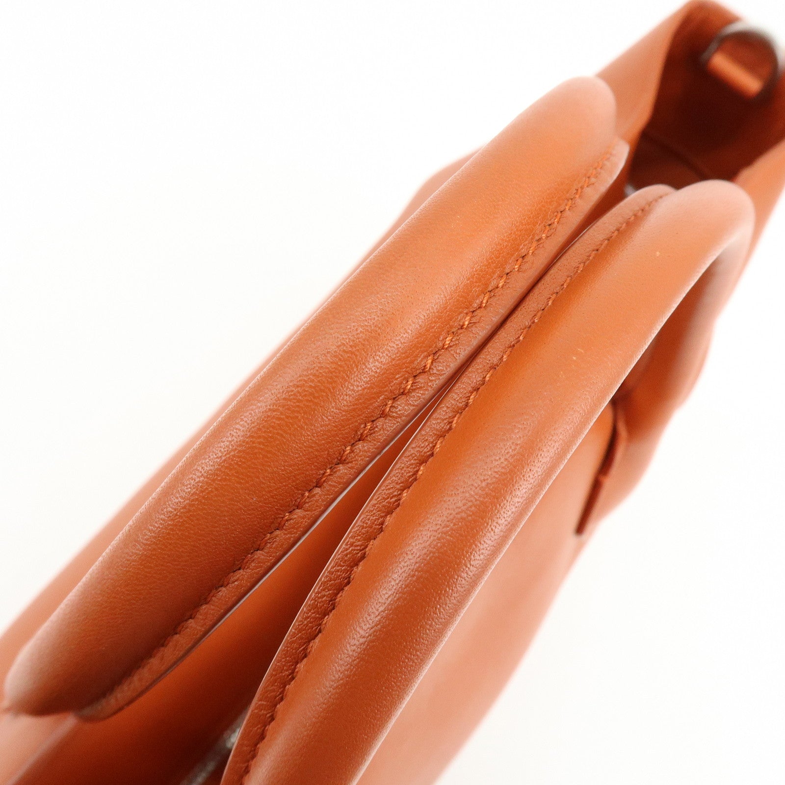 Ferragamo Logo Leather Tote Bag Hand Bag Orange