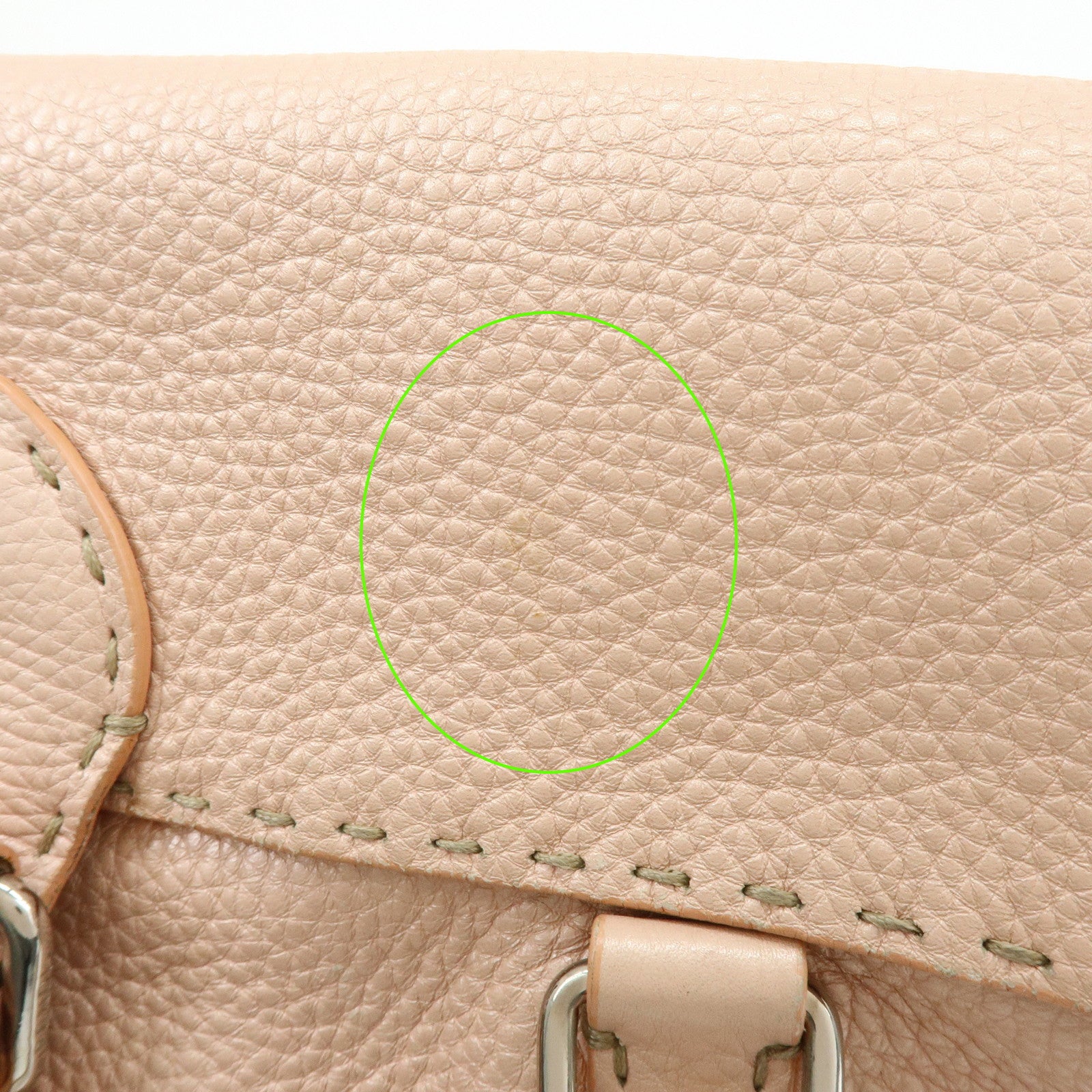 FENDI Selleria Leather Hand Bag Shoulder Bag Pink 8BR458