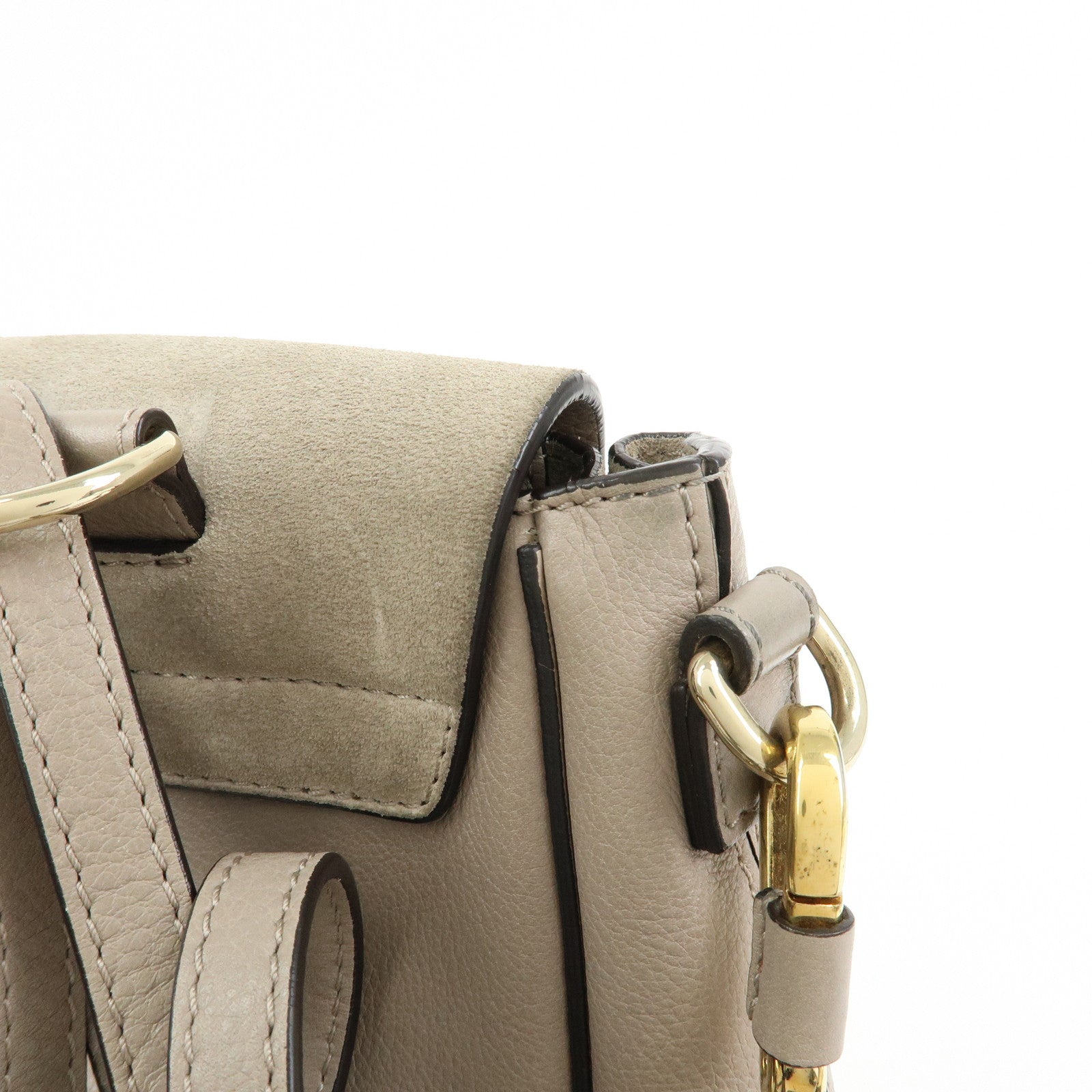 Chloe Faye Suede Leather 2Way Bag Shoulder Bag Backpack Gray