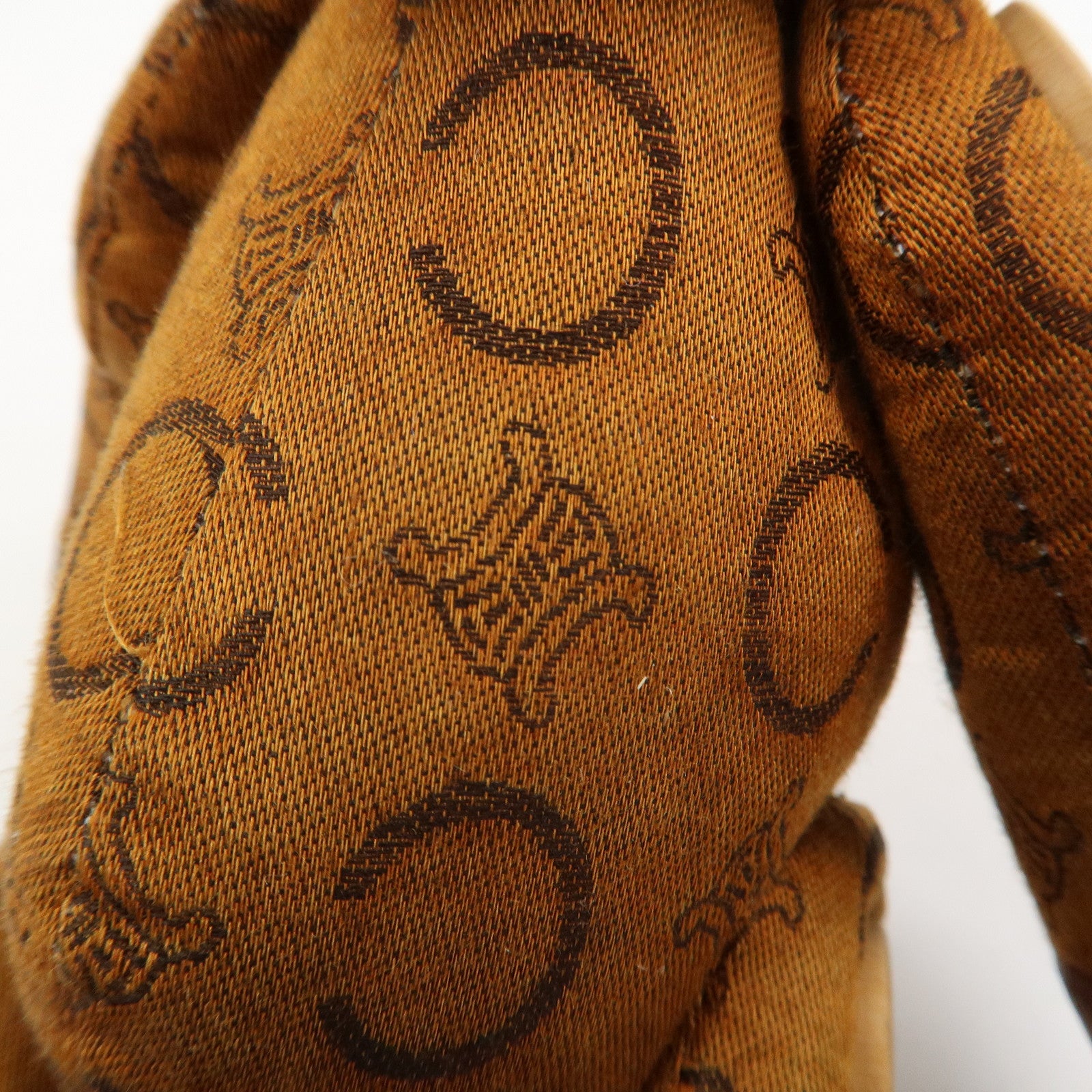 CELINE C Macadam Canvas Leather Teddy Bear Stuffed Animal Brown