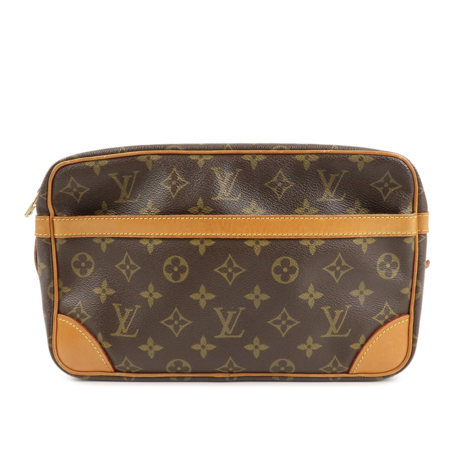 Louis Vuitton Monogram Compiegne 28 Pouch Clutch Bag Brown M51845 Used