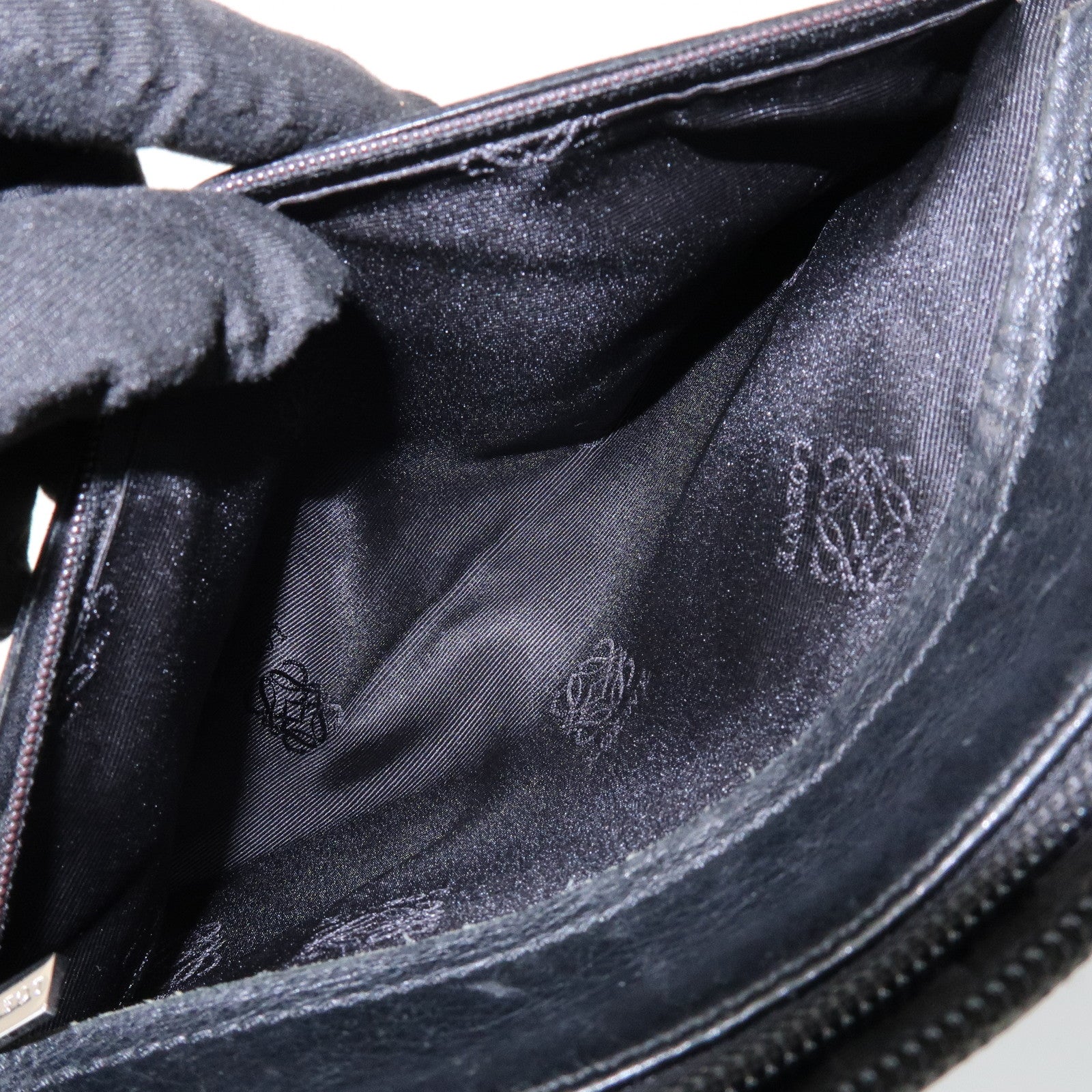 LOEWE Anagram Logo Leather Clutch Bag Black