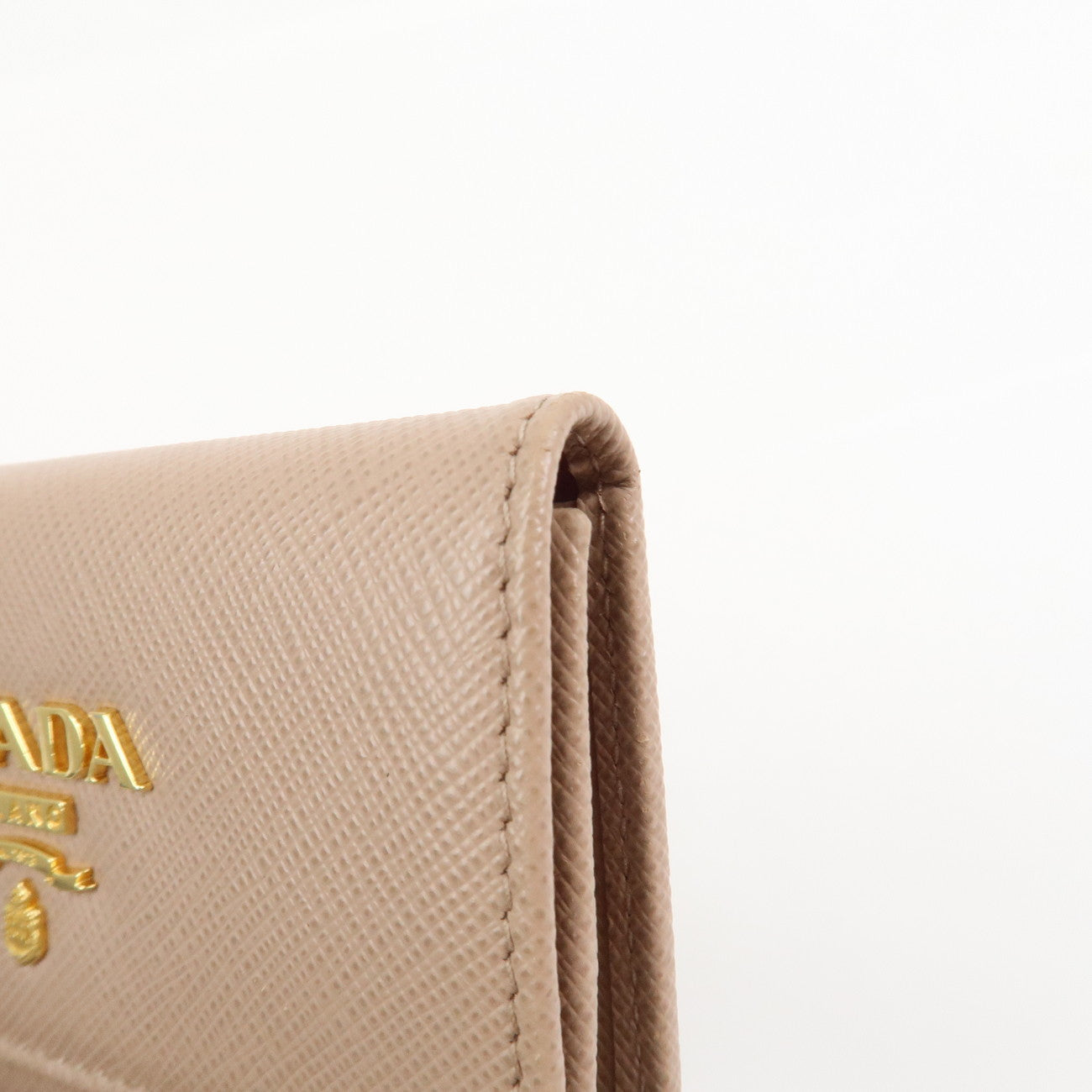 PRADA Saffiano Leather 4 Rings Key Case Key Holder PinkBeige 1PG004