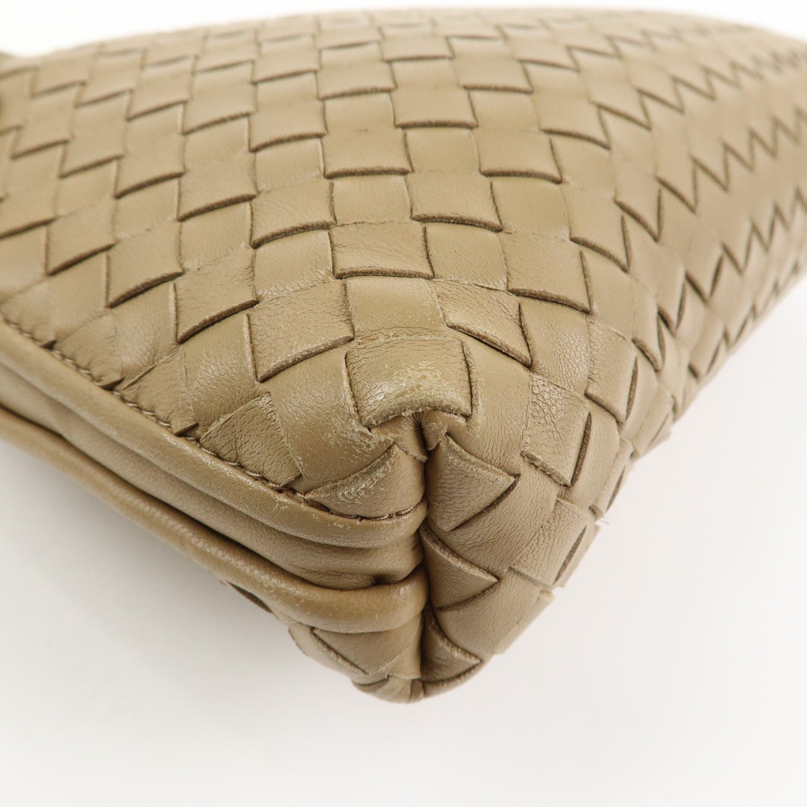 BOTTEGA VENETA Intrecciato Leather Shoulder Bag Light Brown