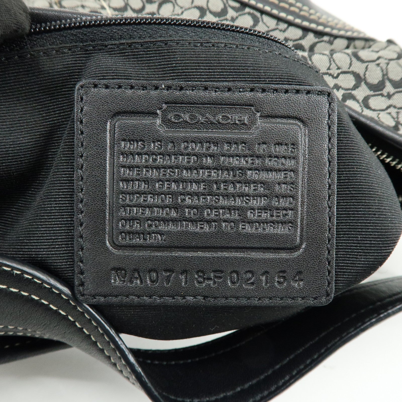 COACH Set of 2 Signature Canvas Leather Shoulder Bag Brown Black