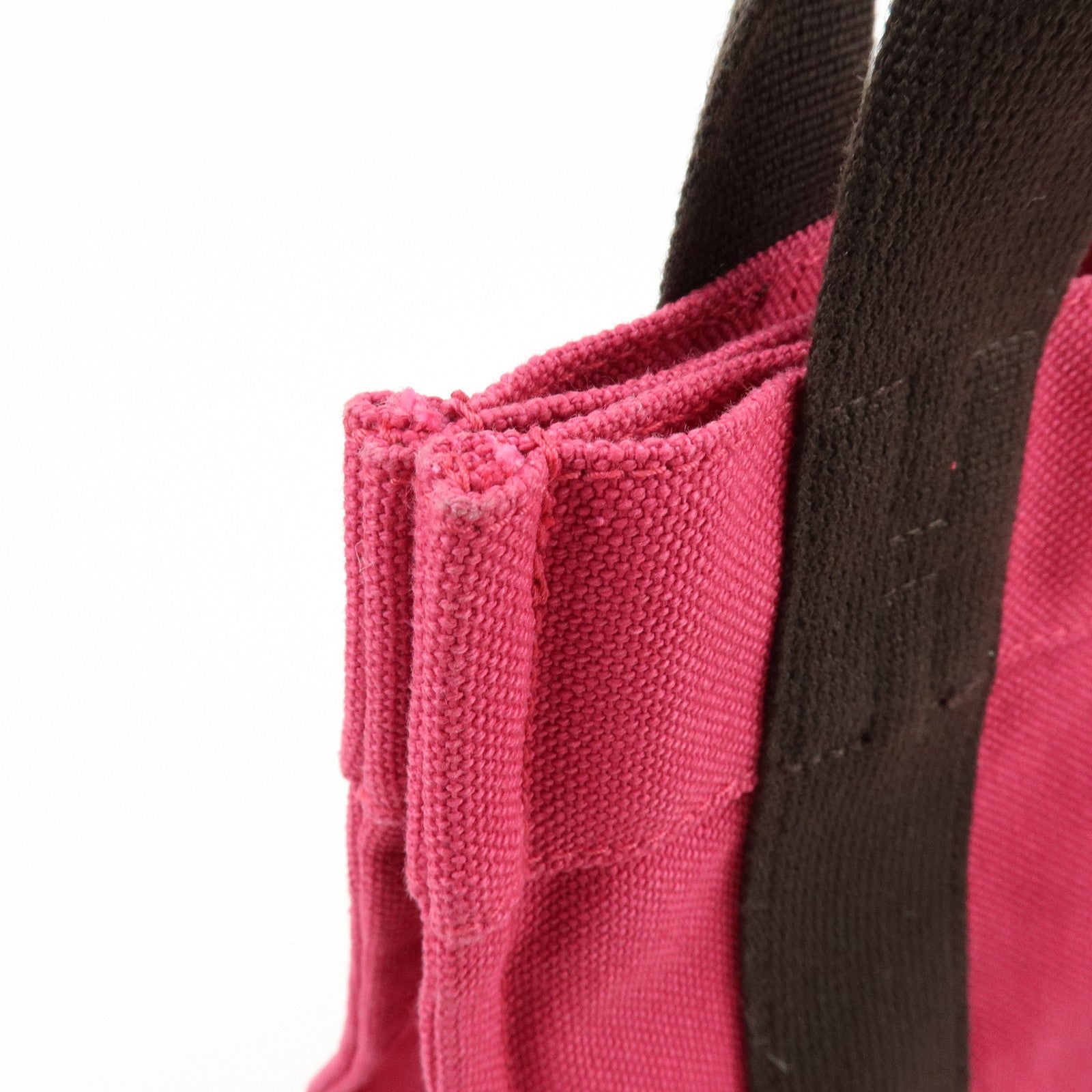 HERMES Sac de Plage Nomade PM Canvas Tote Bag Pink Brown