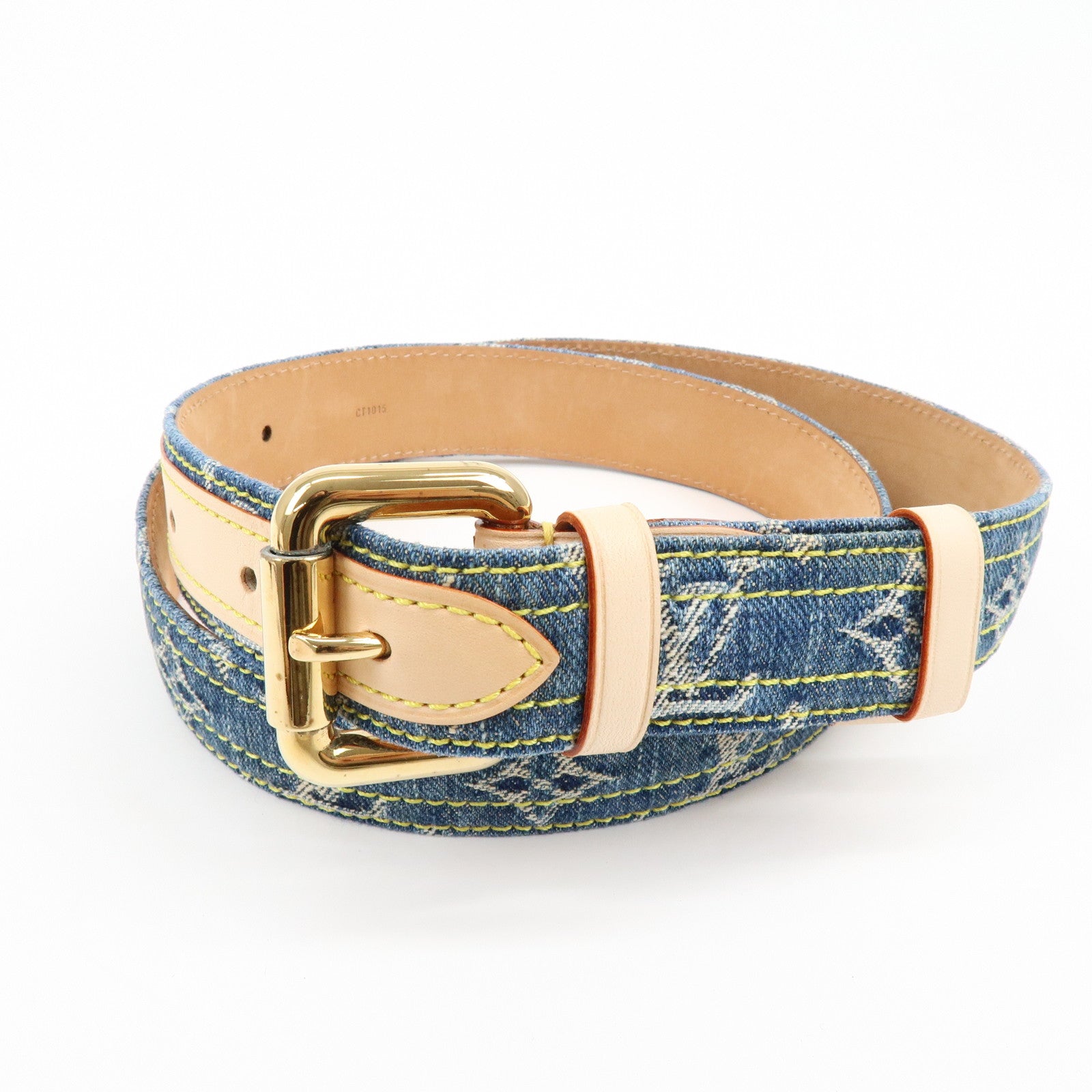 Louis Vuitton Monogram Denim Ceinture Belt 90/36 Blue M6921U