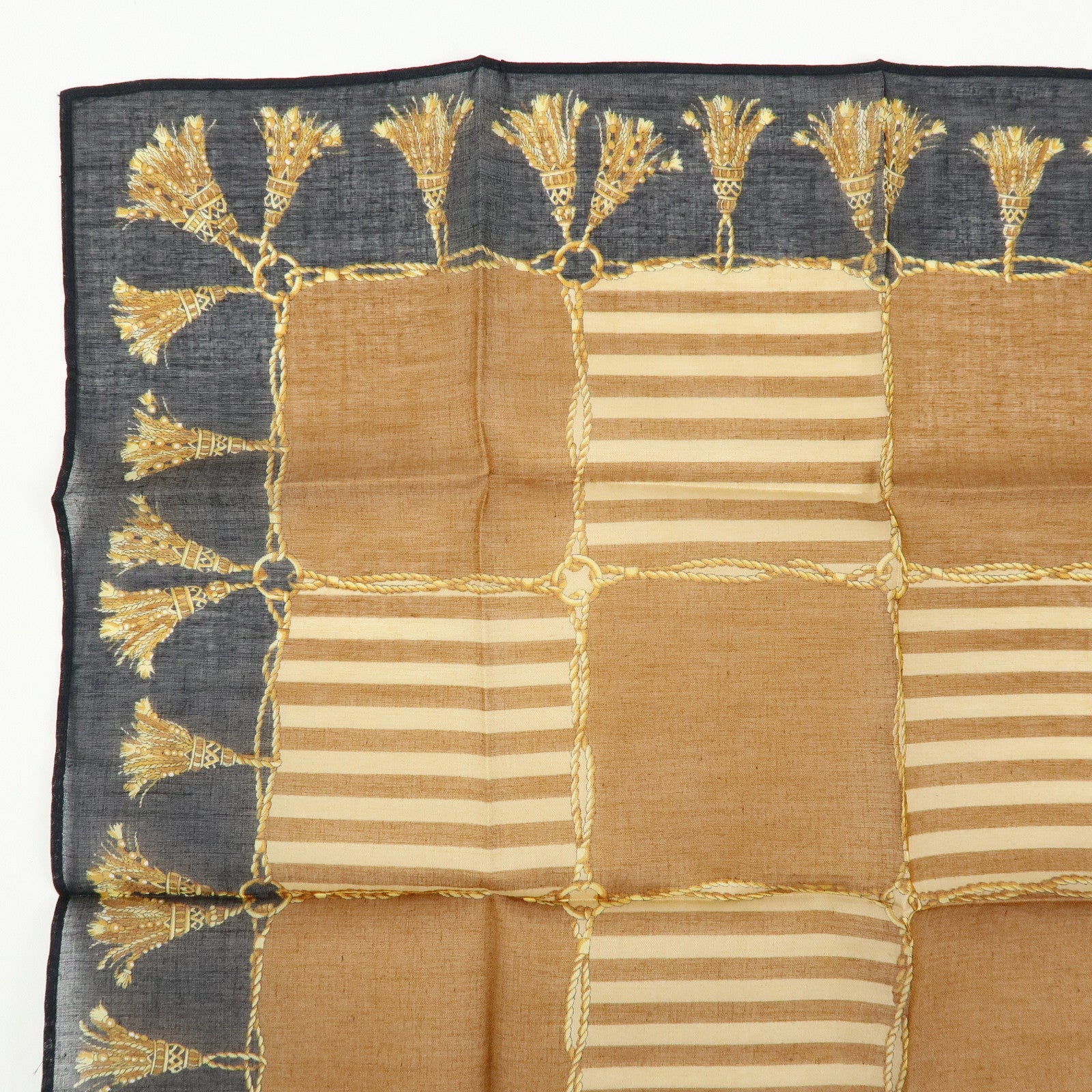 FENDI Set of 5 Cotton 100% Scarf Black Brown Navy Multicolor