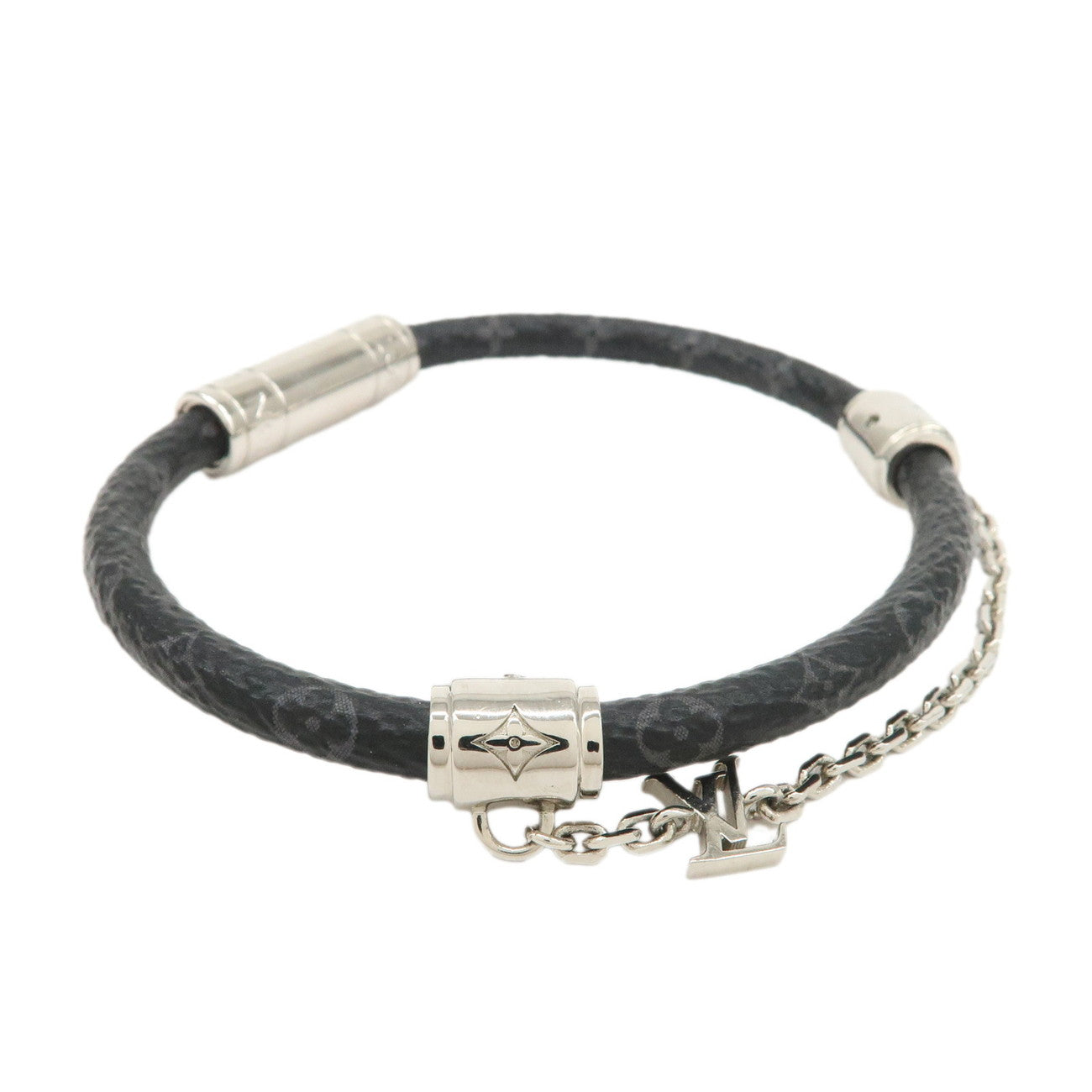 Louis Vuitton Monogram Eclipse Canvas Bracelet Chain It Gris M8573D