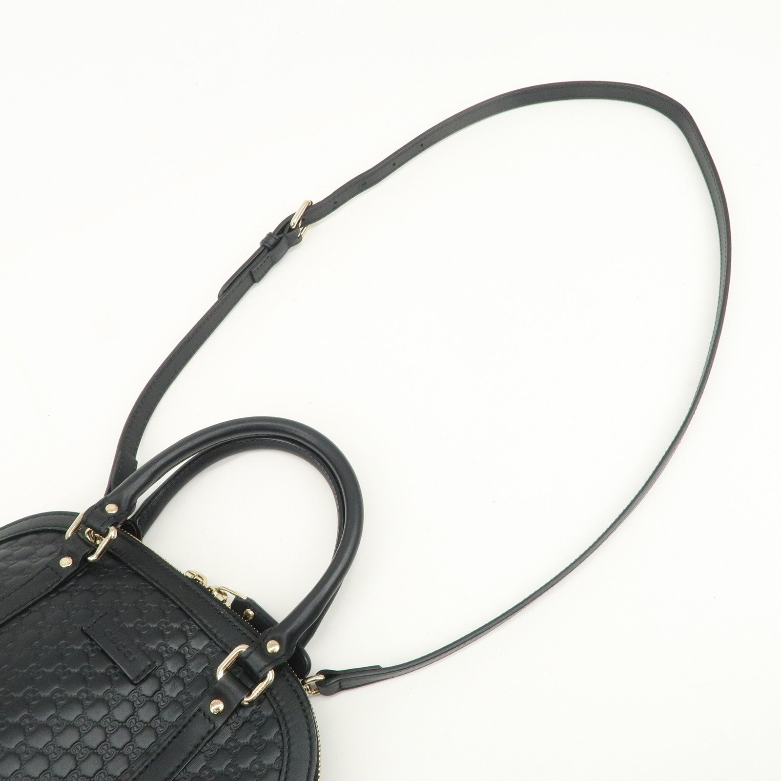 GUCCI Micro Guccissima Leather 2Way Hand Shoulder Bag Black 449654