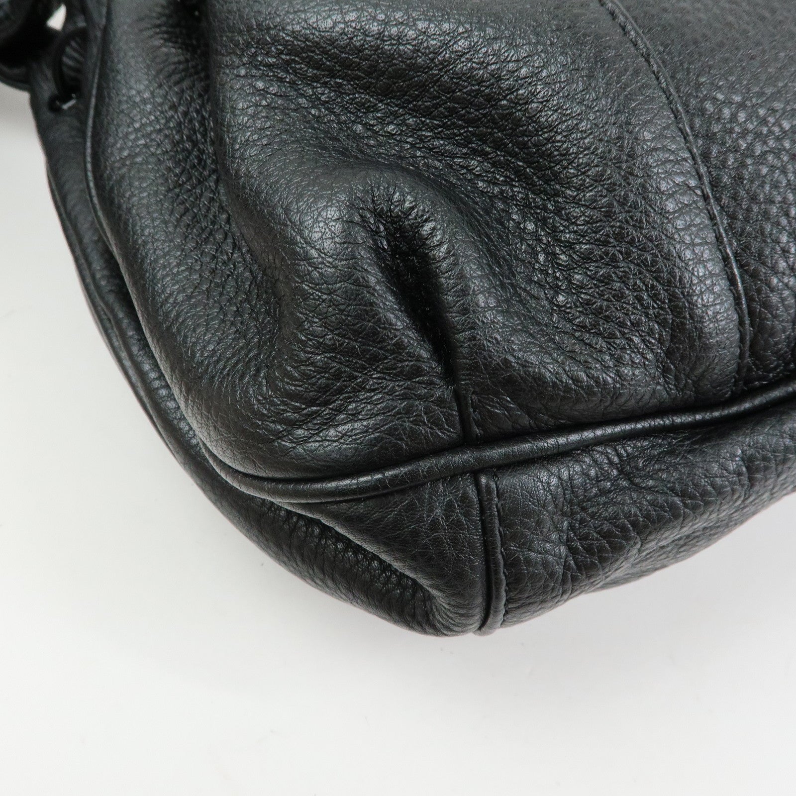 Chloe See By Chloe Leather Shoulder Bag Tassel Charm Black