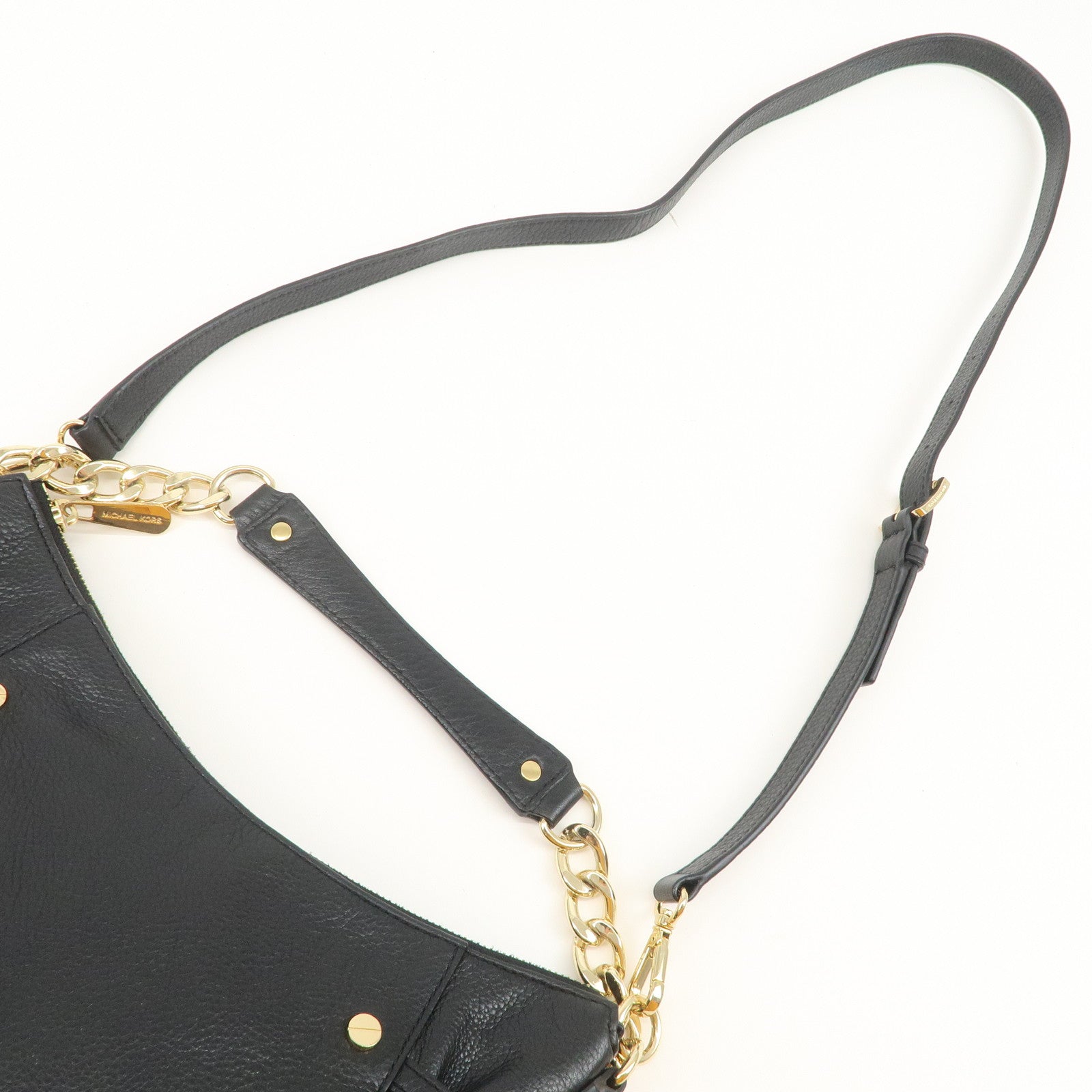 MICHAEL KORS Logo Leather 2Way Bag Hand Bag Shoulder Bag Black