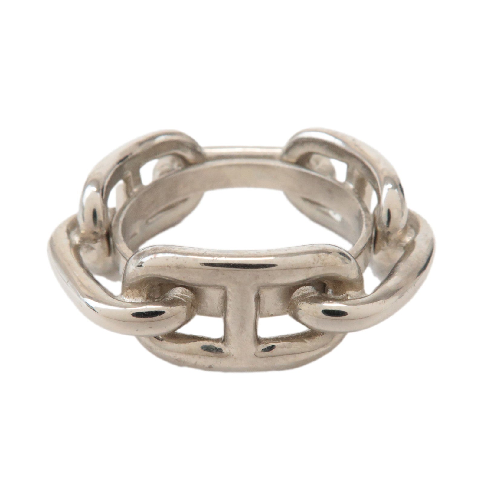 HERMES Metal Scarf Ring Scarf Charm Silver