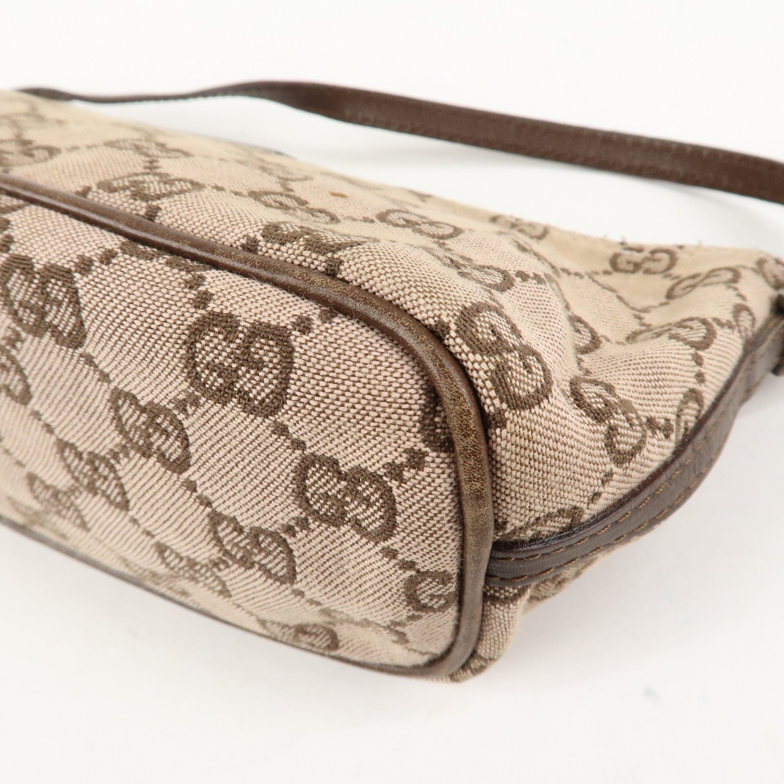 GUCCI GG Canvas Leather Canvas Accessory Pouch 039.1103.2123 Used