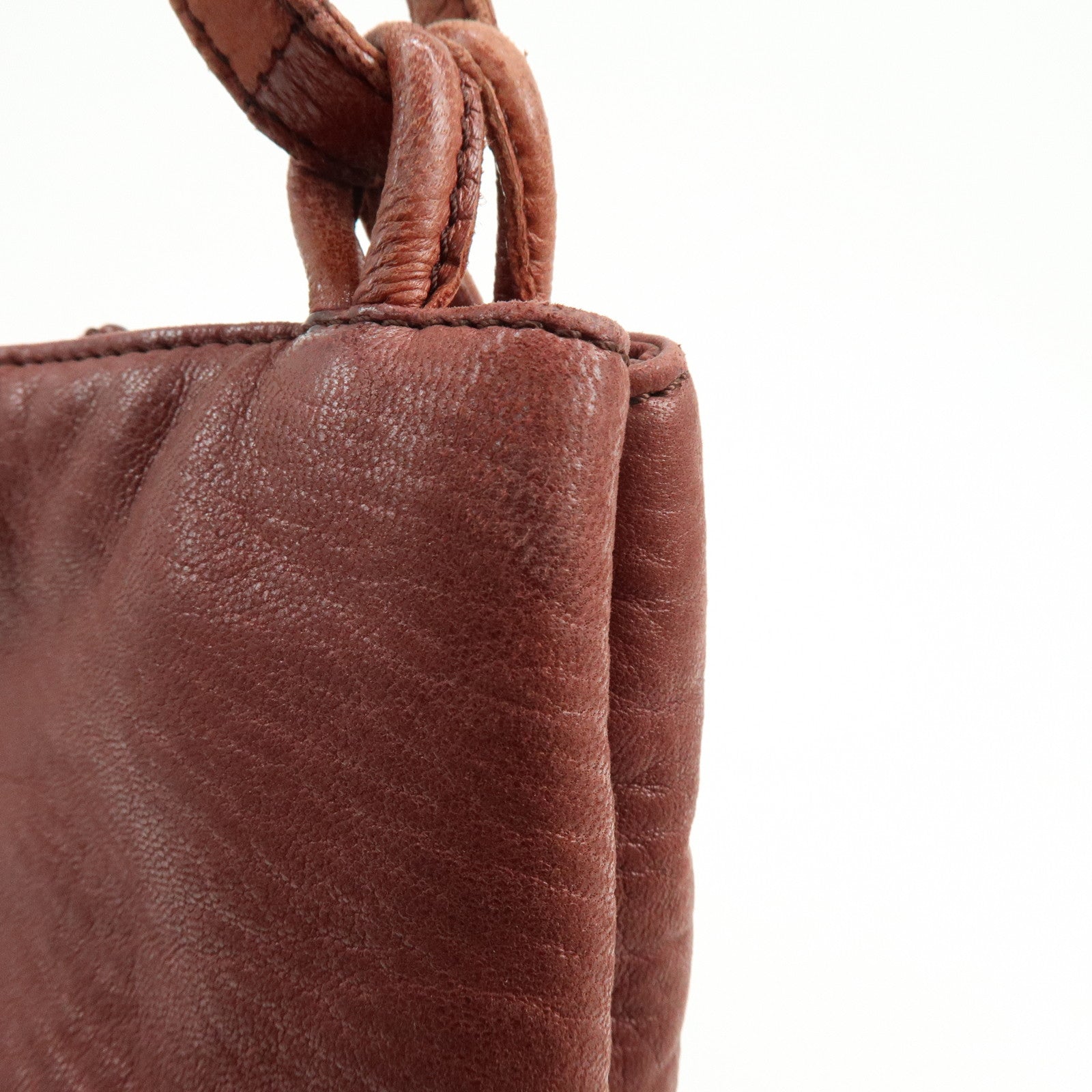 LOEWE Anagram Leather Tote Bag Shoulder Bag Bordeaux