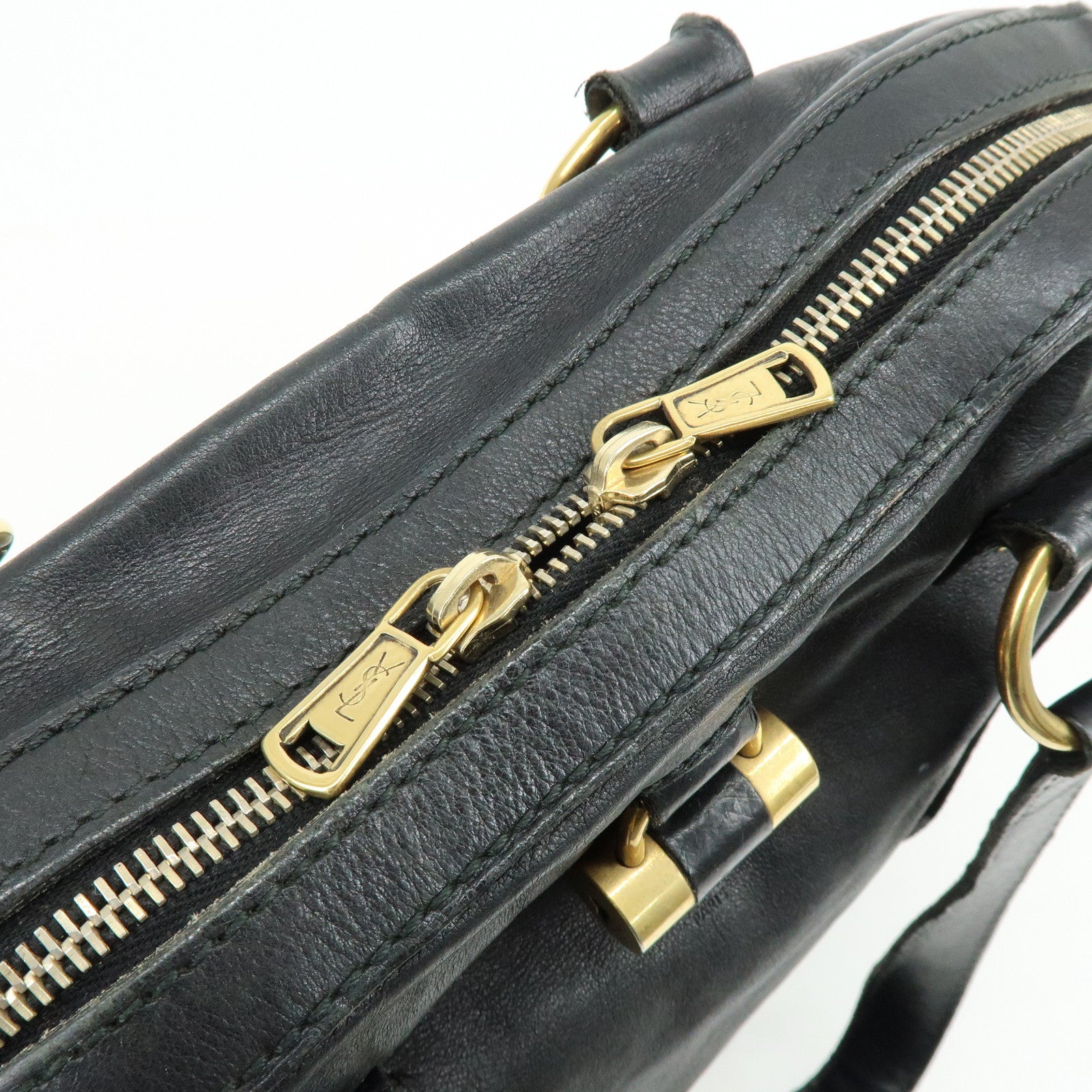 SAINT LAURENT PARIS MUSE Leather Hand Bag Shoulder Bag Black 153959