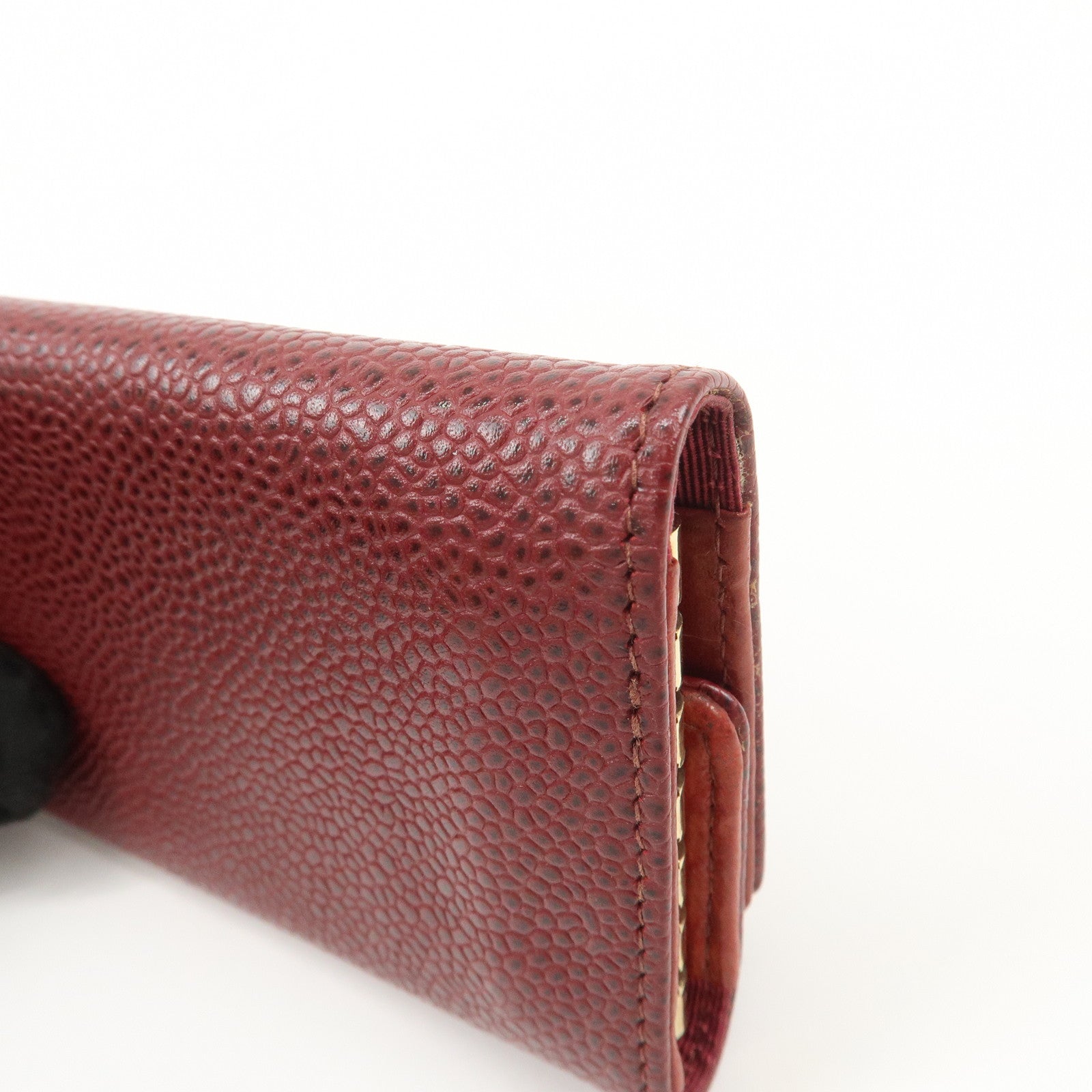 CHANEL COCO Mark Caviarskin 6 Rings Key Case Key Holder A13502