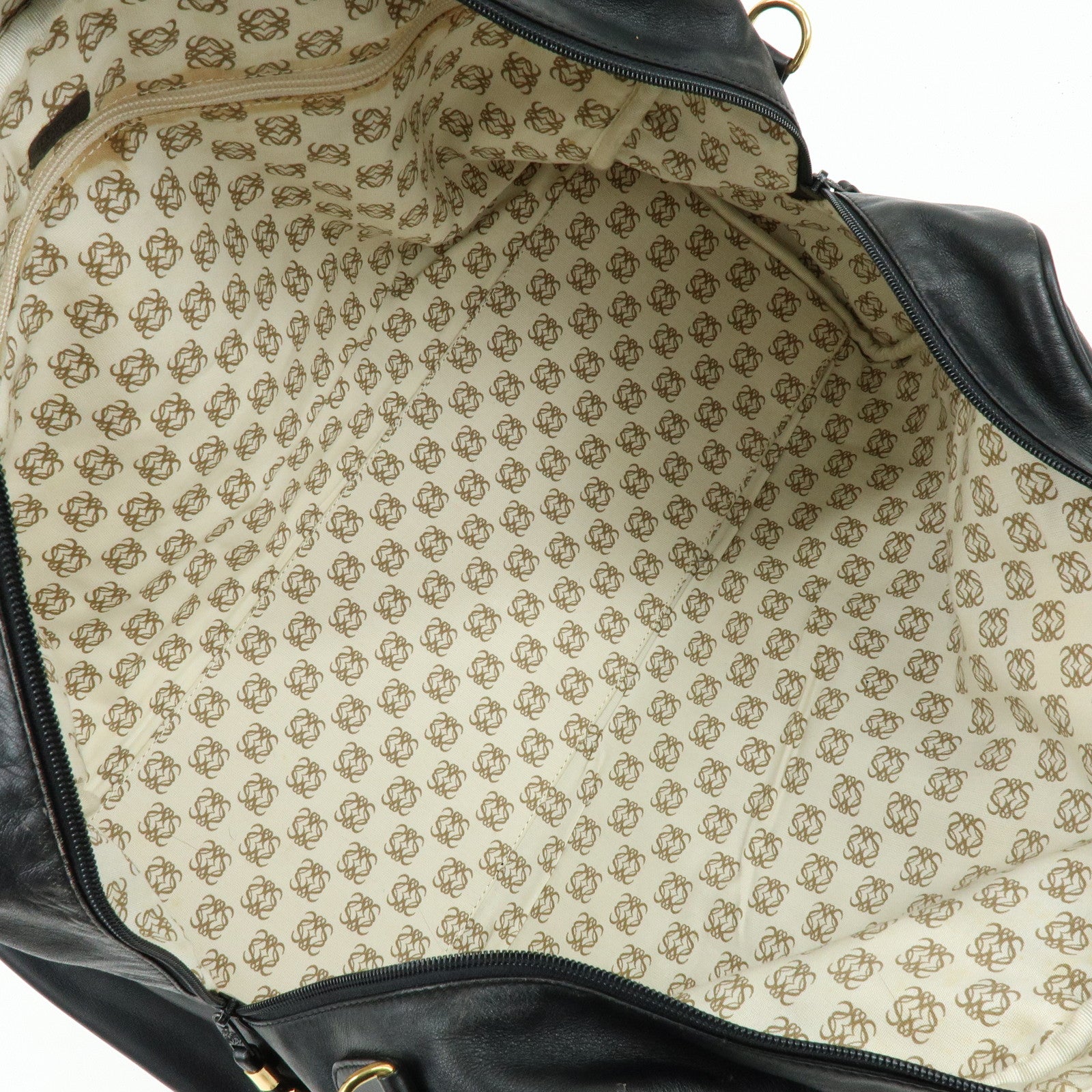 LOEWE Anagram Calf Leather 2Way Bag Boston Bag Black