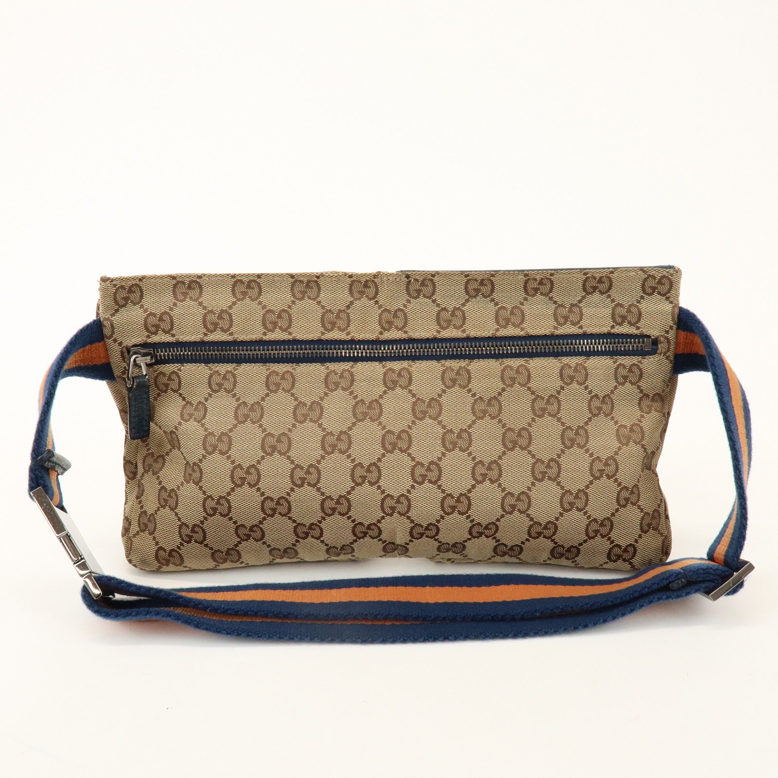 GUCCI Sherry GG Canvas Leather Waist Bag Crossbody Bag Beige 28566