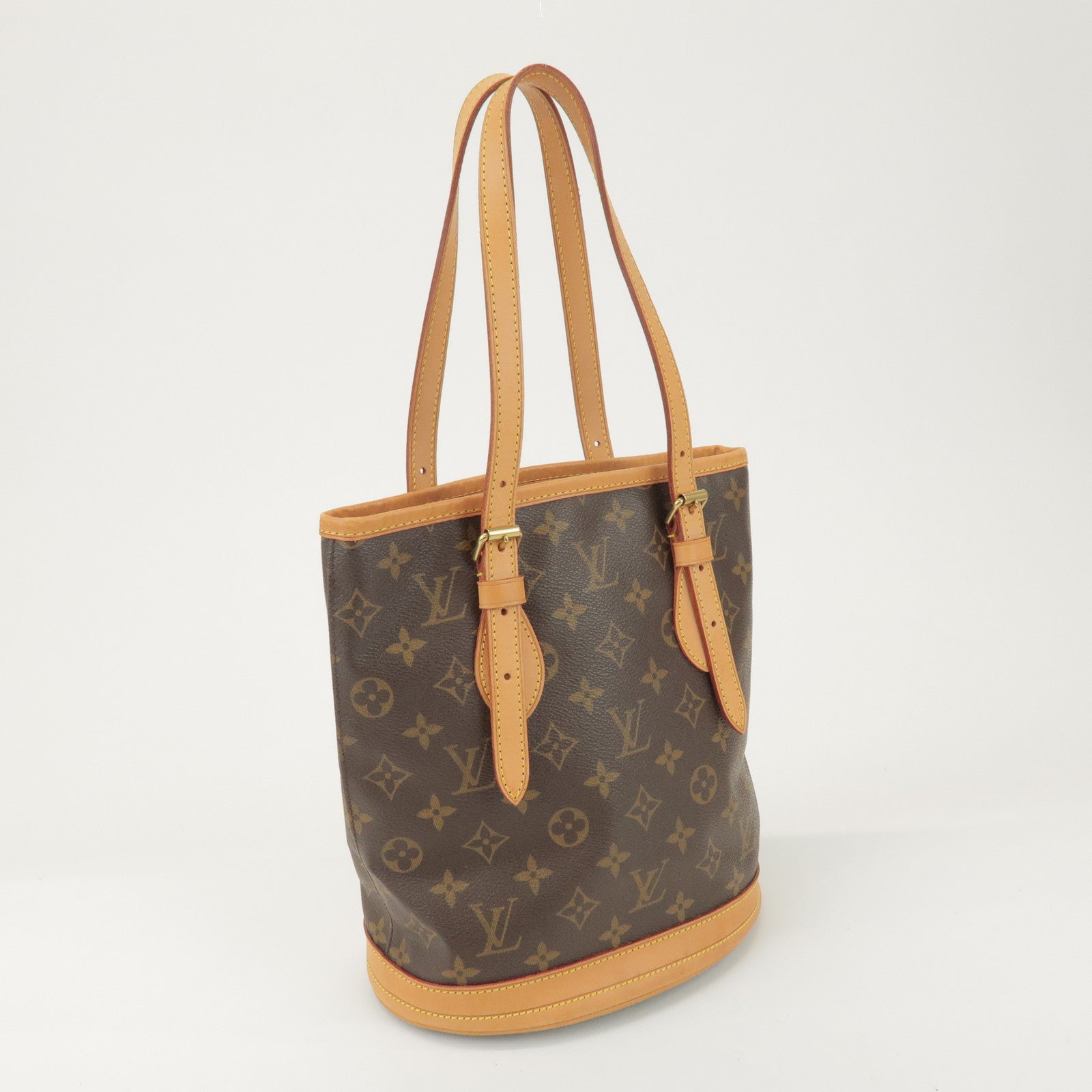 Louis Vuitton Monogram Canvas Bucket PM Hand Bag Brown M42238