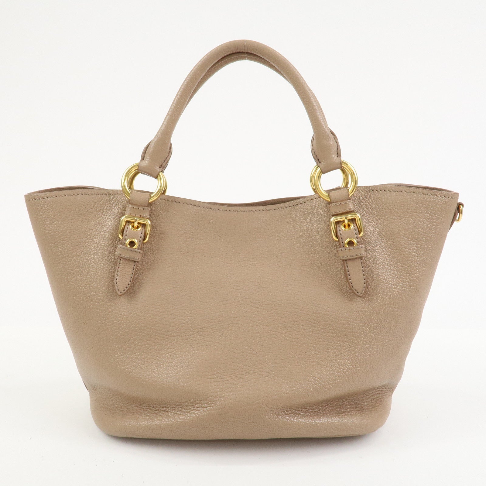 MIU MIU Madras Leather 2Way Shoulder Bag Hand Bag Pink Beige RN0886